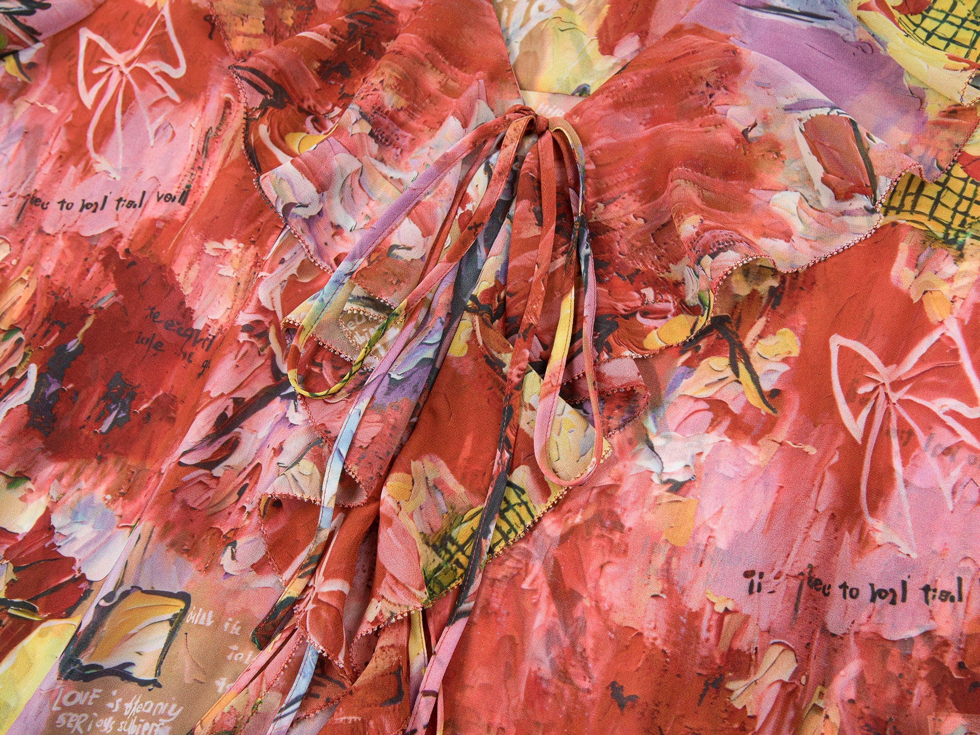 Graffiti ruffle shirt