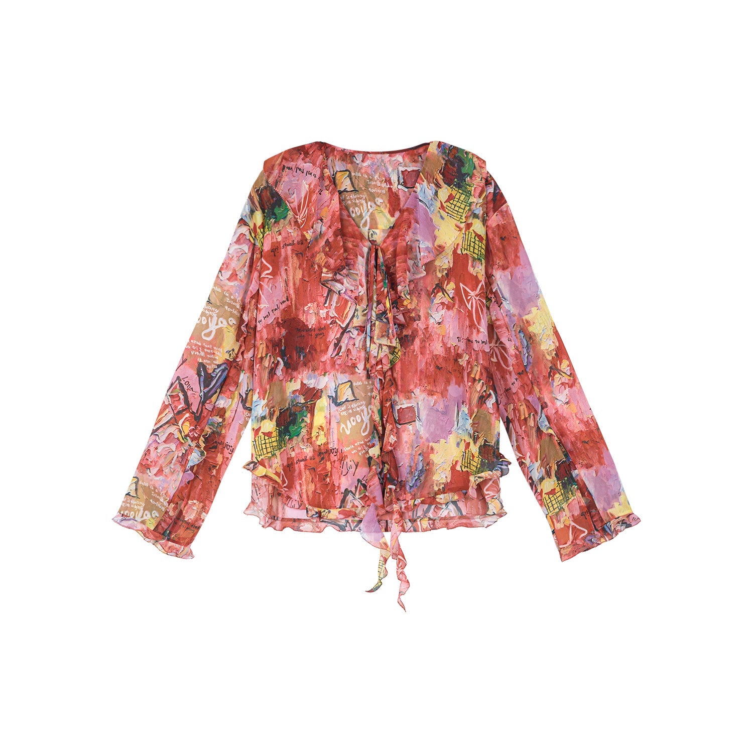 Graffiti ruffle shirt