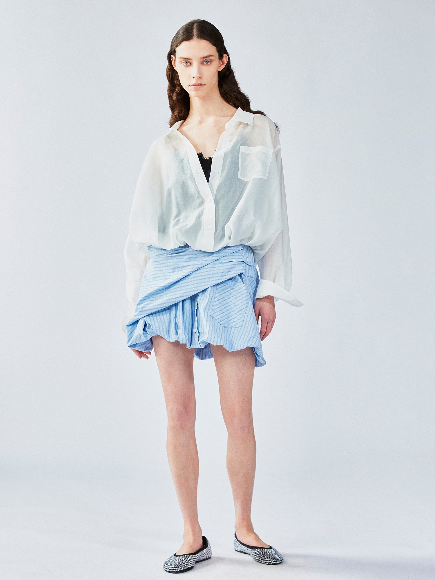 Layered lace camisole shirt