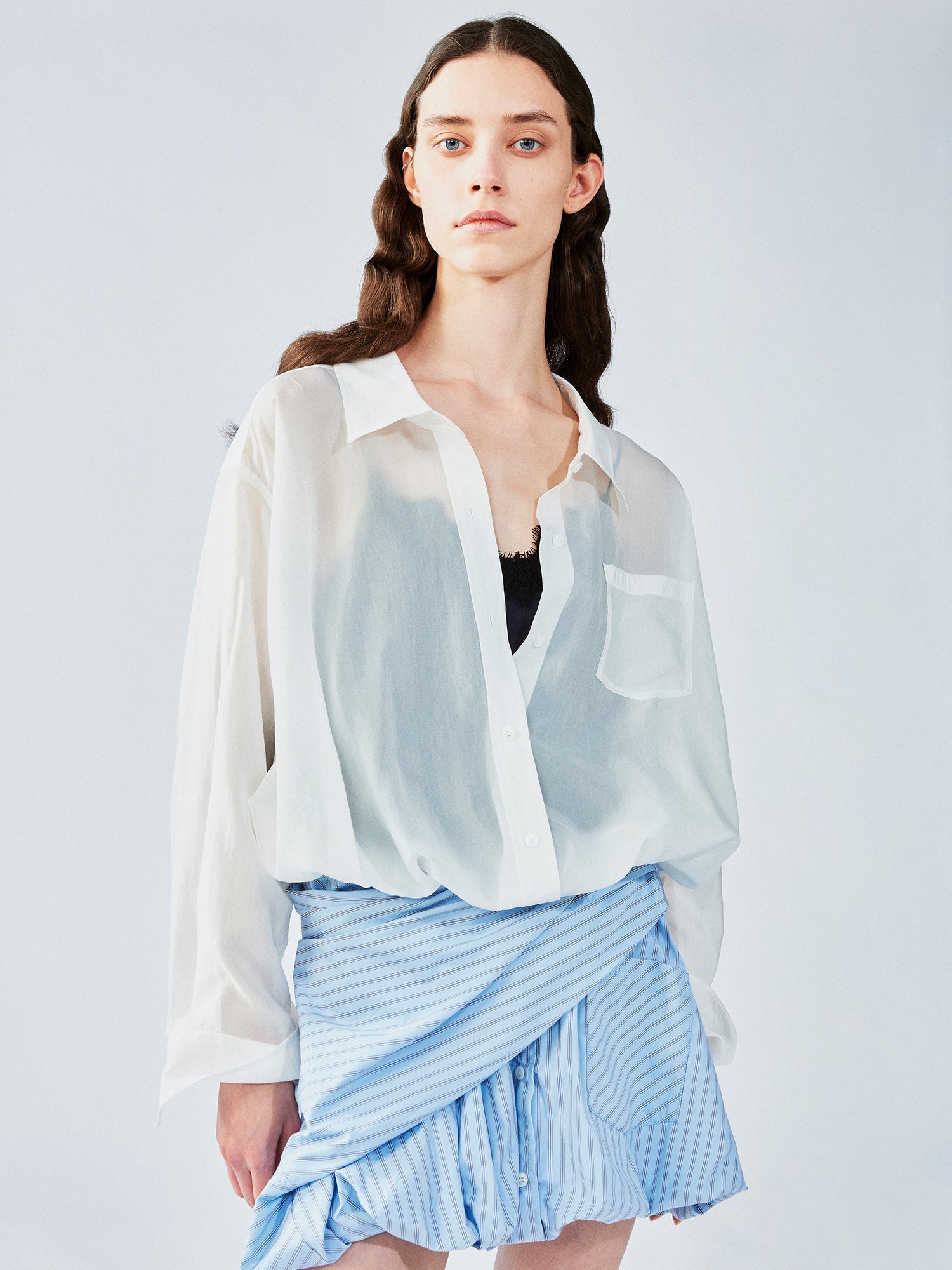 Layered lace camisole shirt