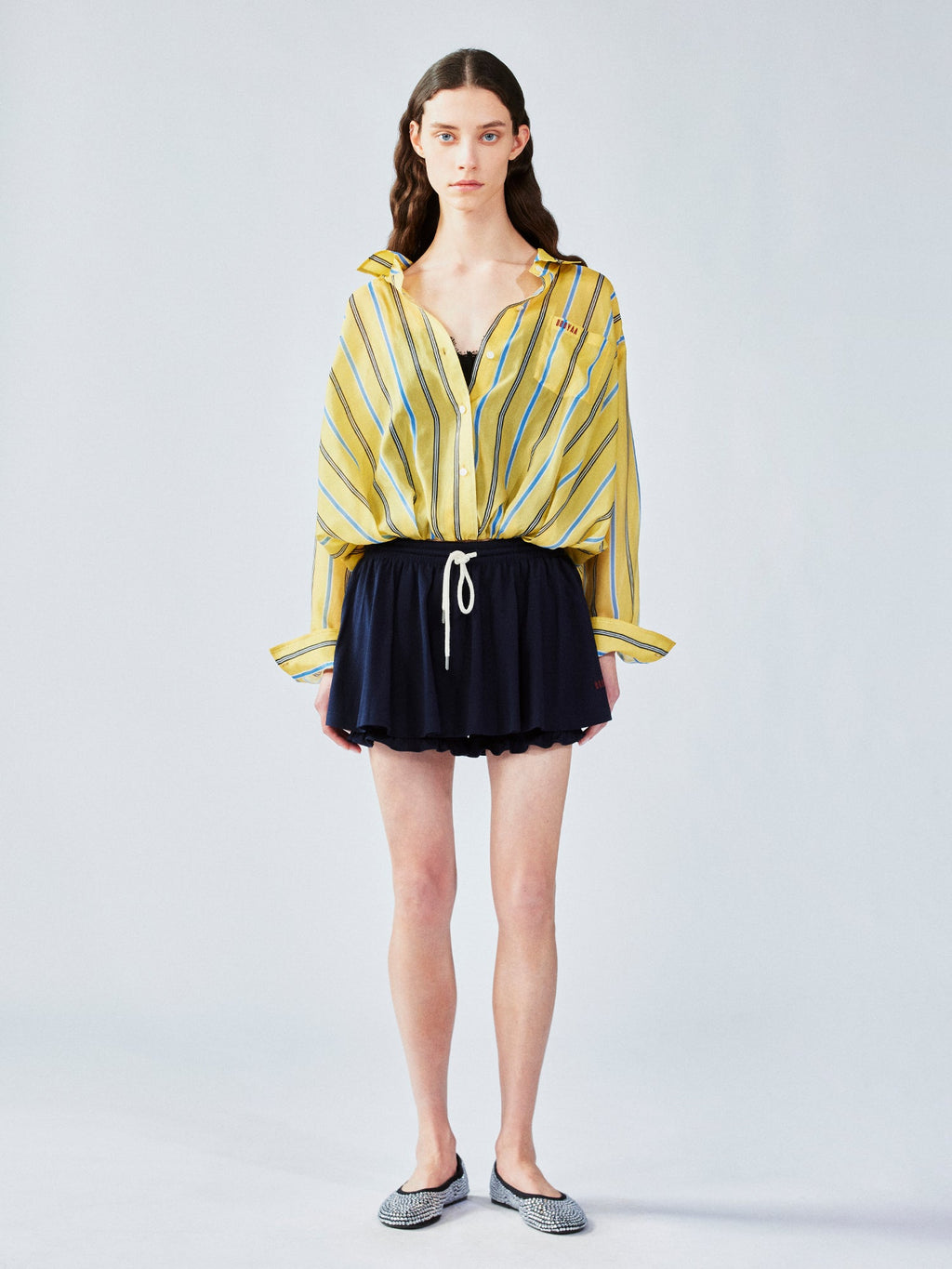 レイヤードレースキャミソールシャツ