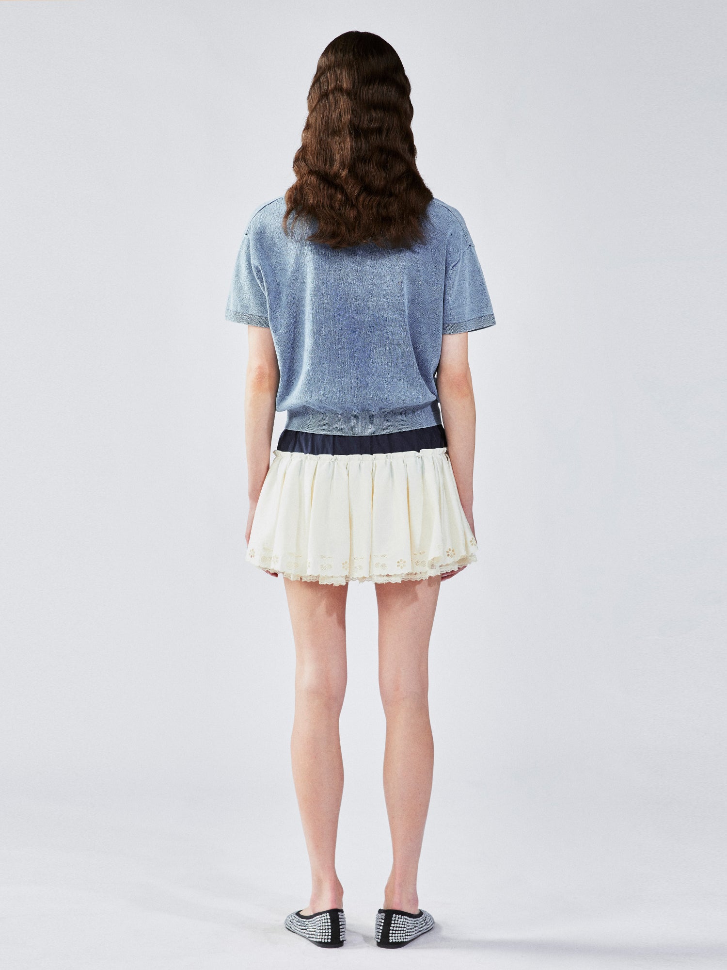 Classic argyle polo knit t-shirt