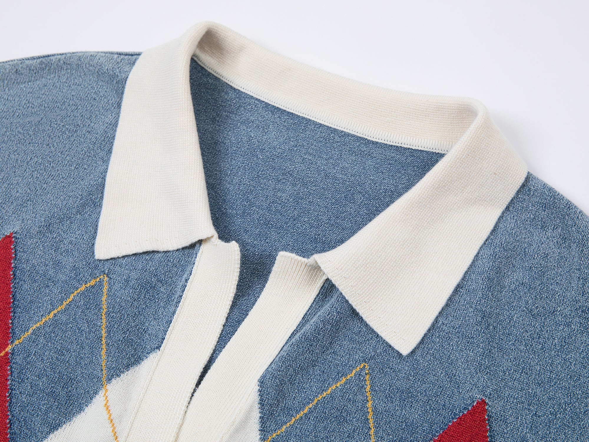 Classic argyle polo knit t-shirt