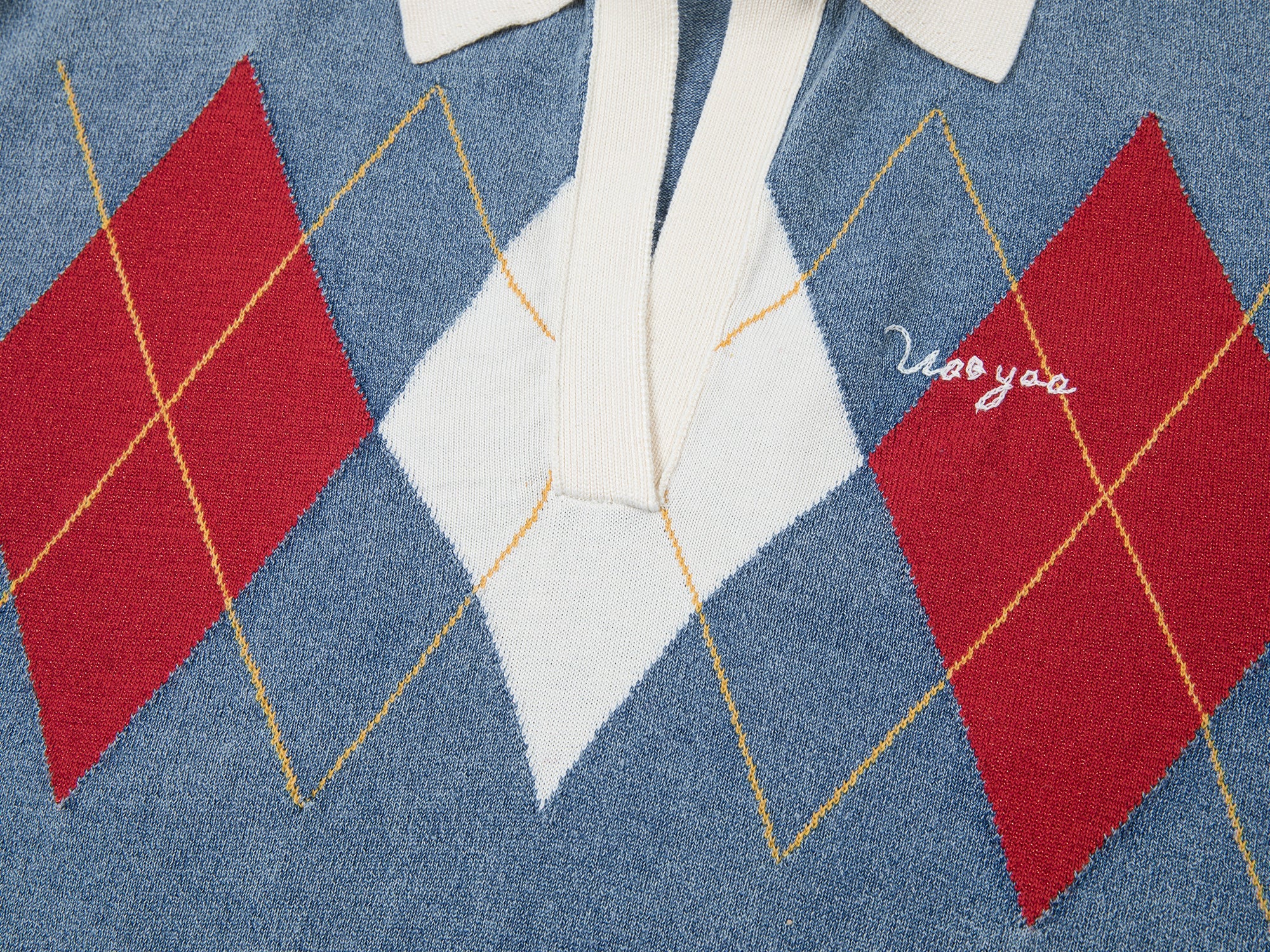 Classic argyle polo knit t-shirt