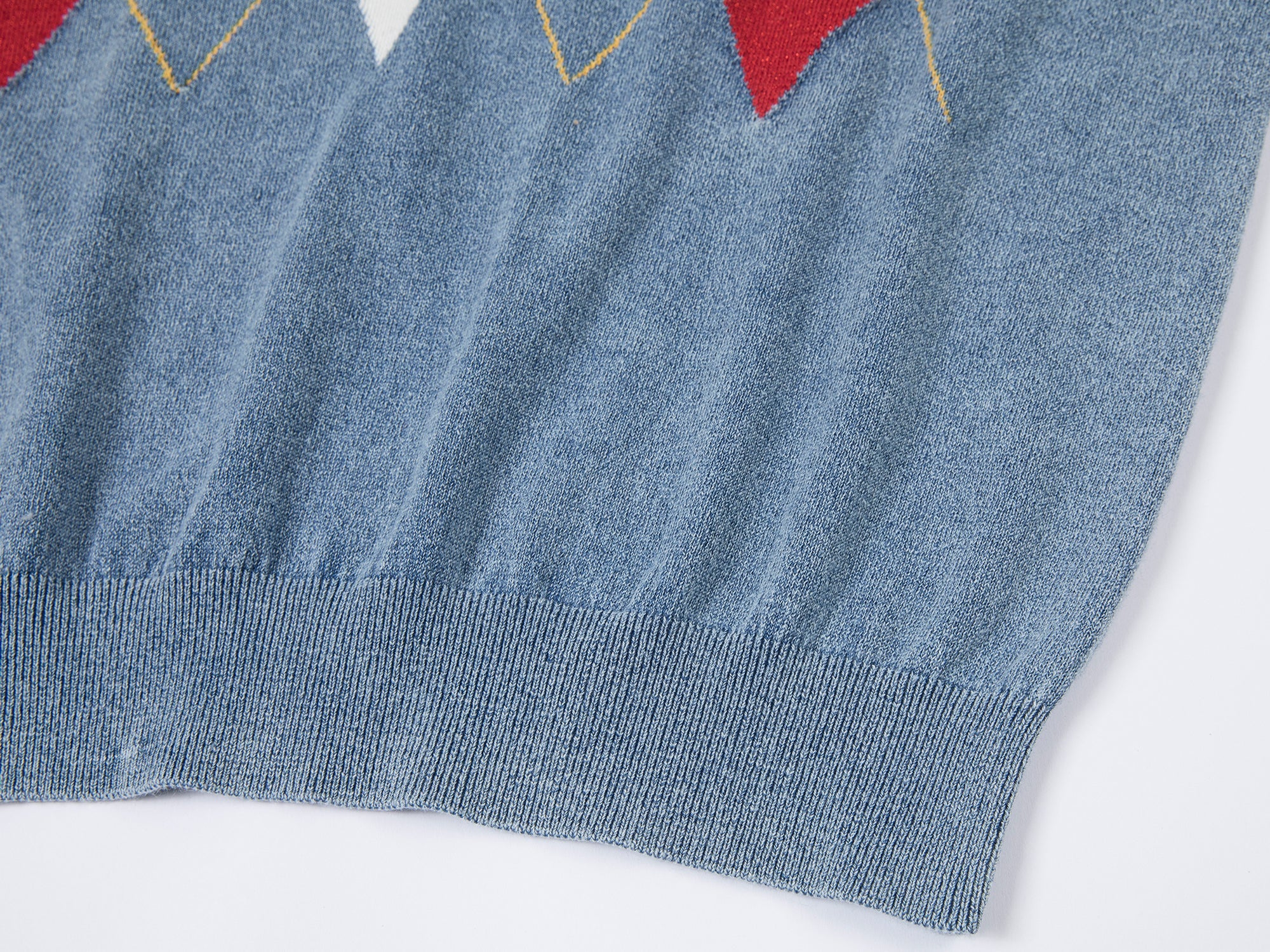 Classic argyle polo knit t-shirt