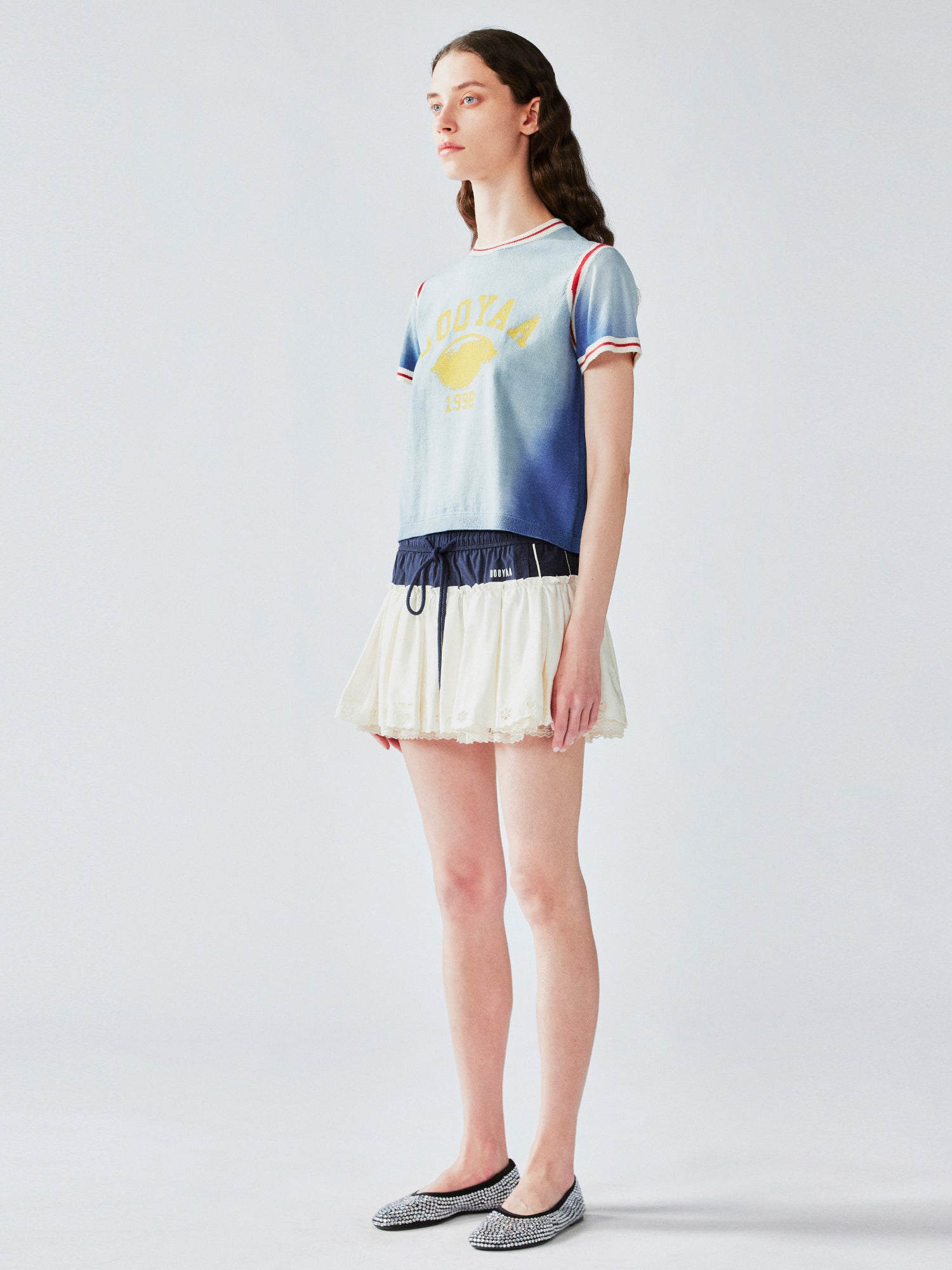 Jersey-style knit t-shirt