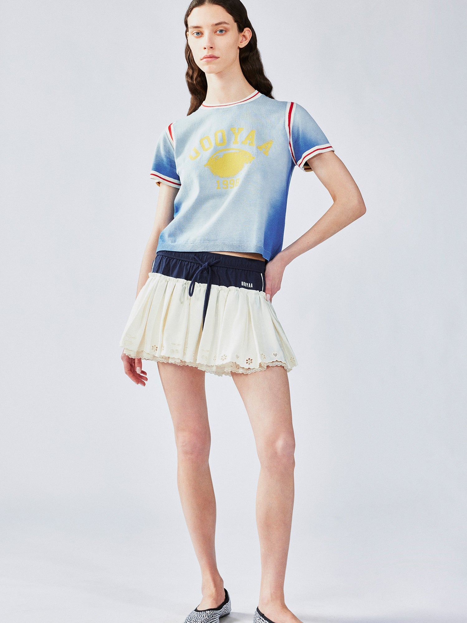 Jersey-style knit t-shirt