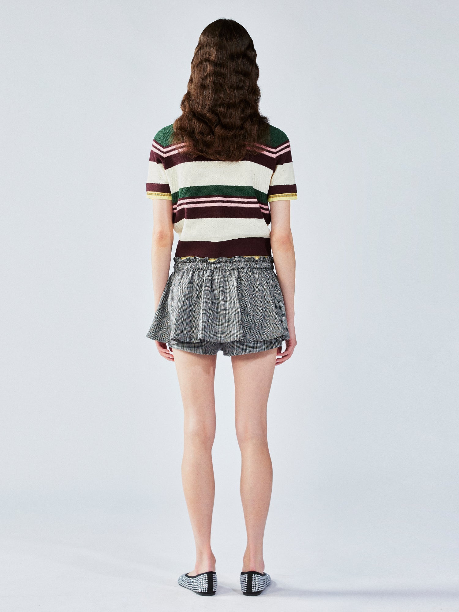 Faux-layered polo sweater t-shirt