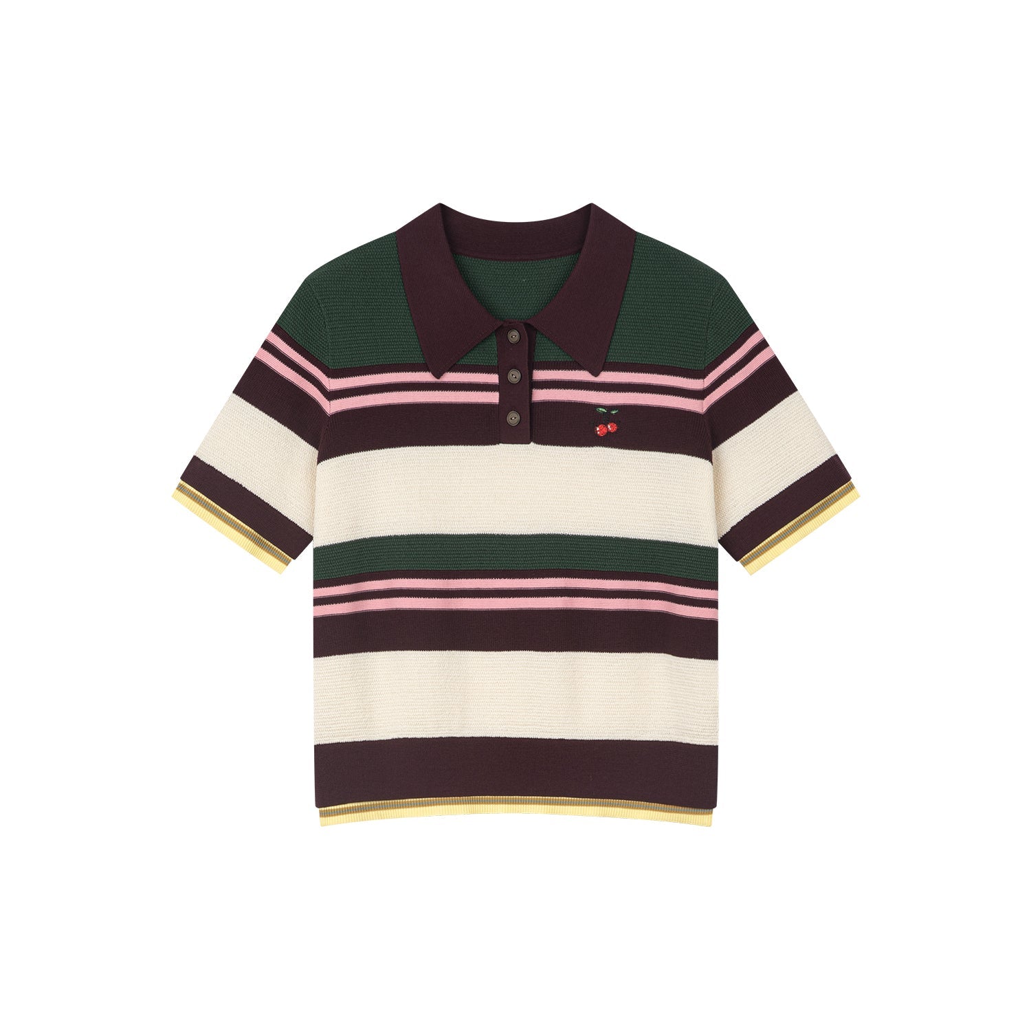 Faux-layered polo sweater t-shirt
