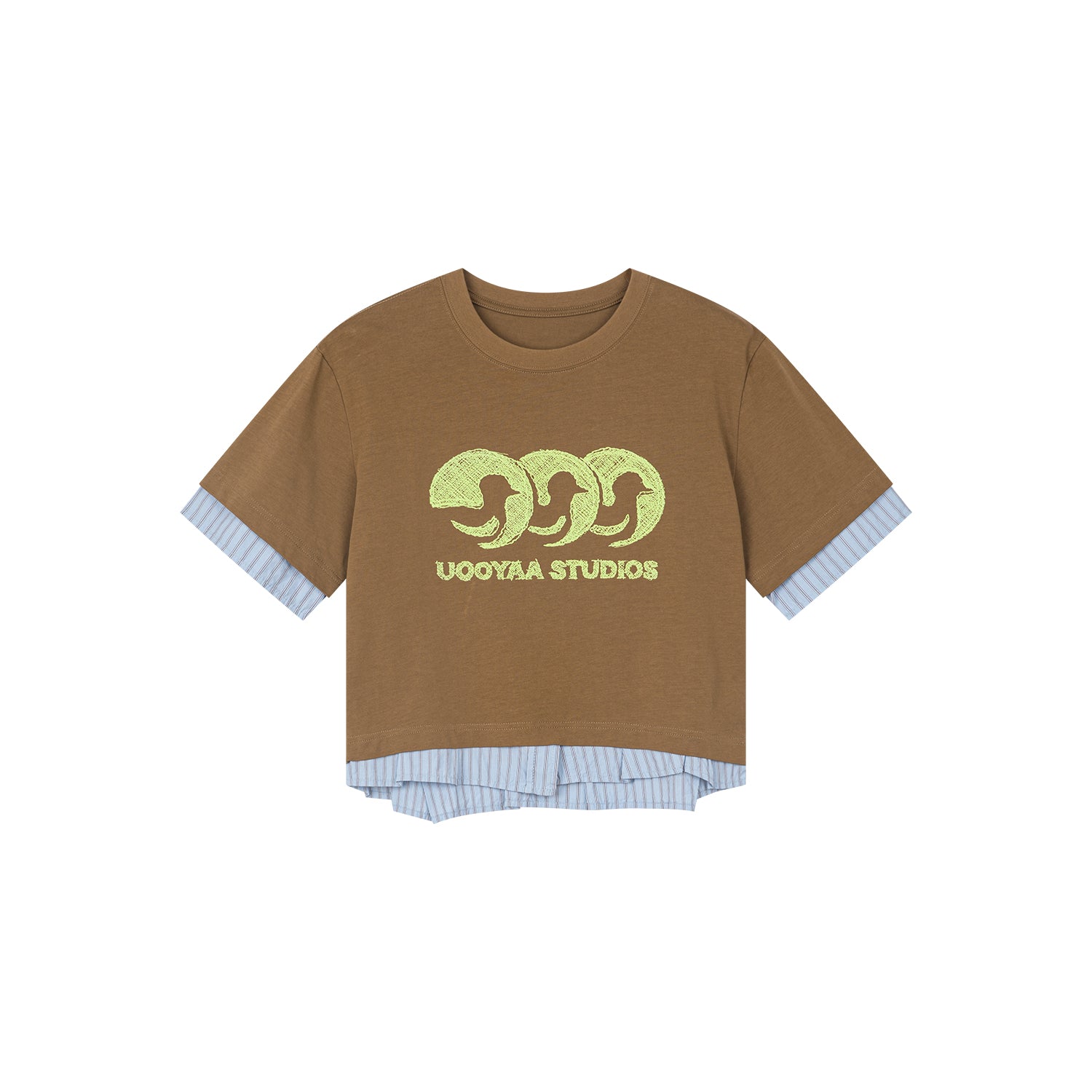 Faux-layered shirt t-shirt