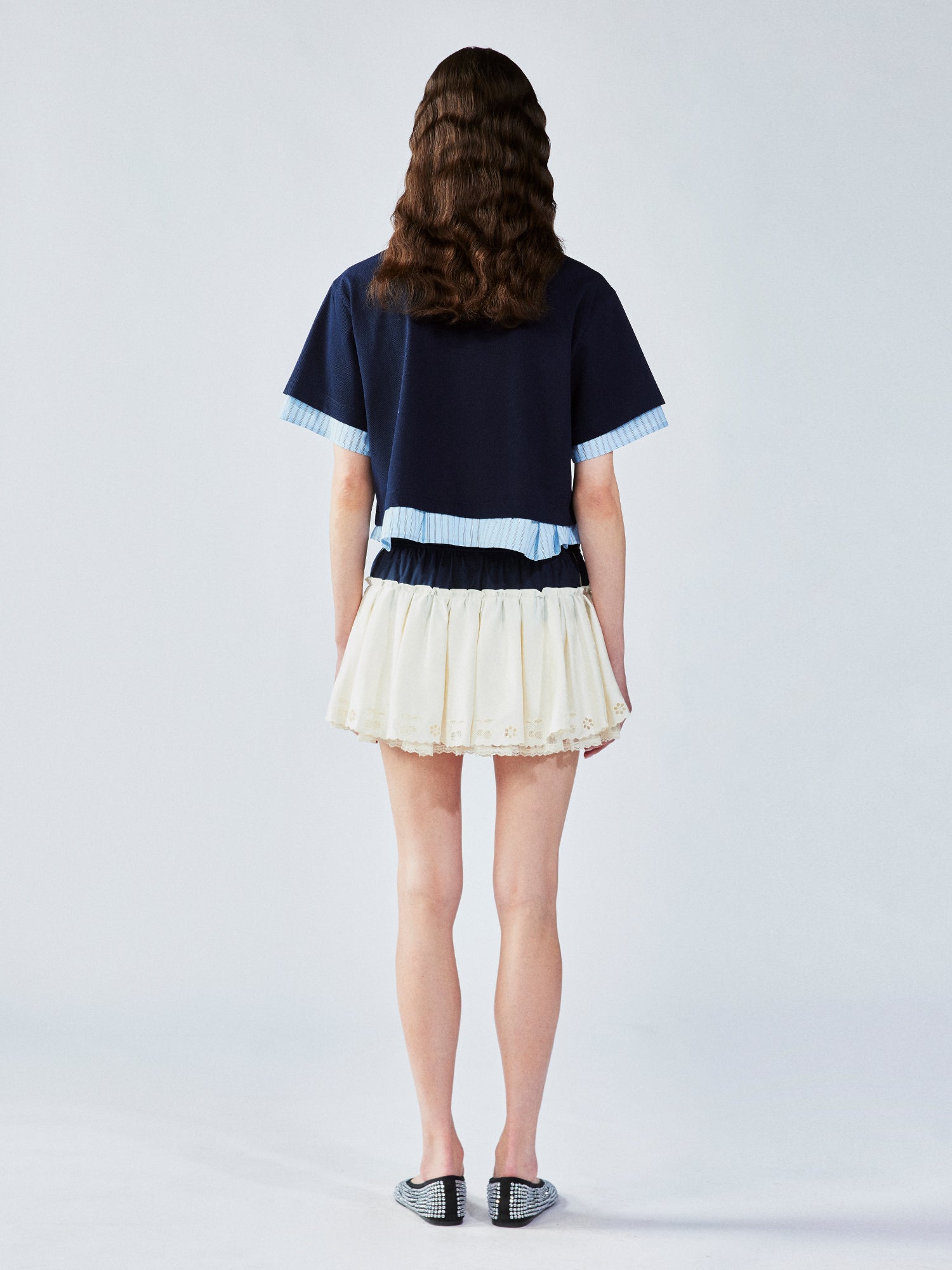 Faux-layered shirt & polo t-shirt