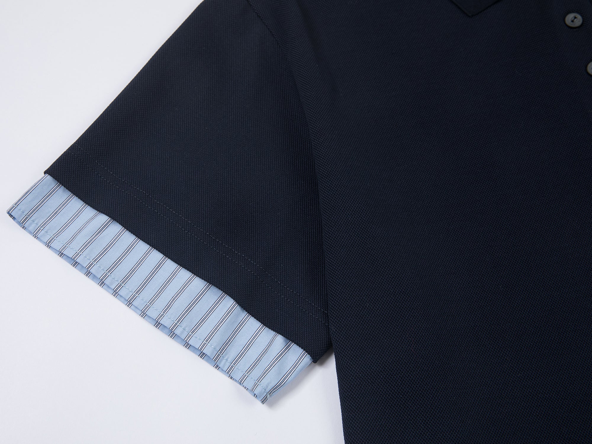 Faux-layered shirt & polo t-shirt