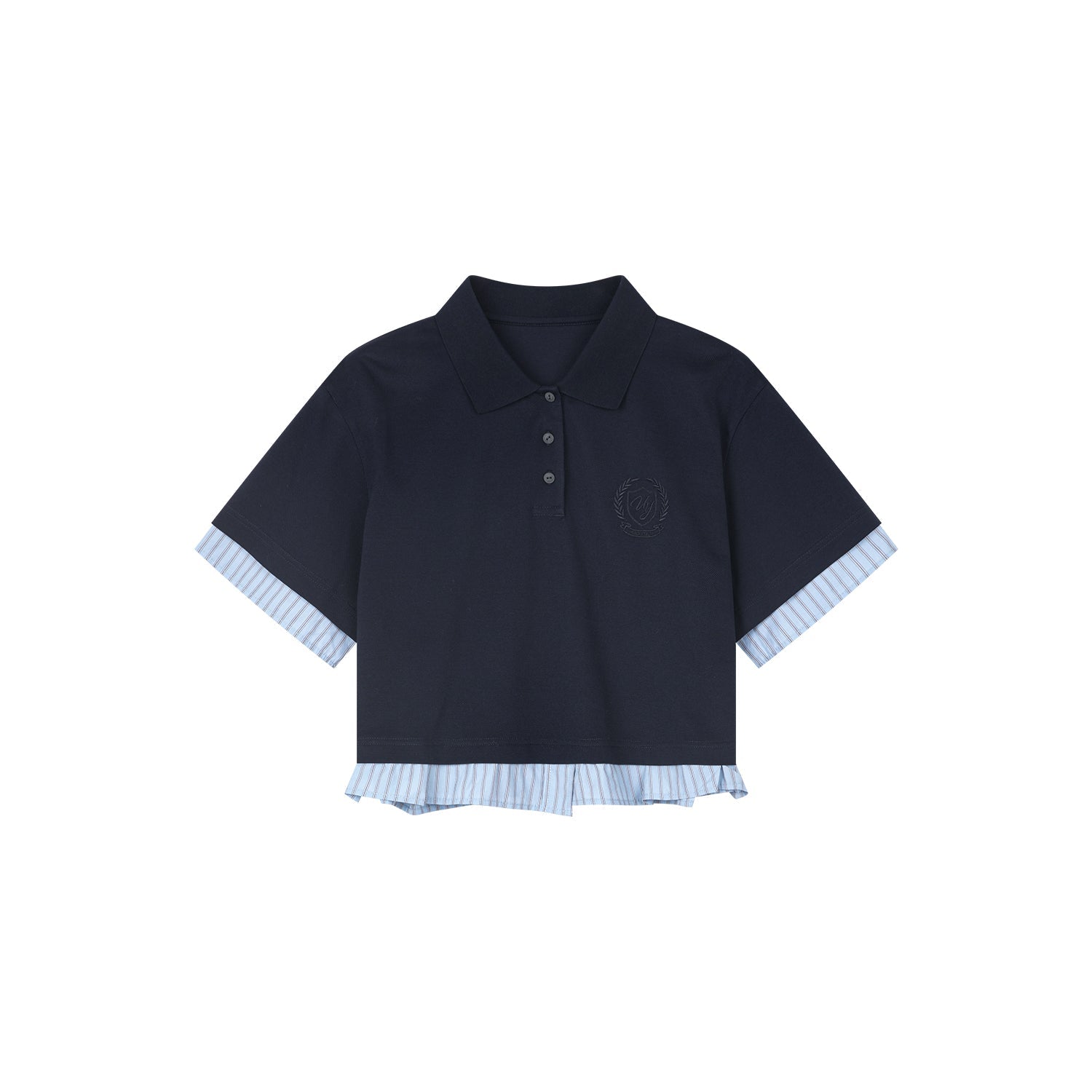 Faux-layered shirt & polo t-shirt
