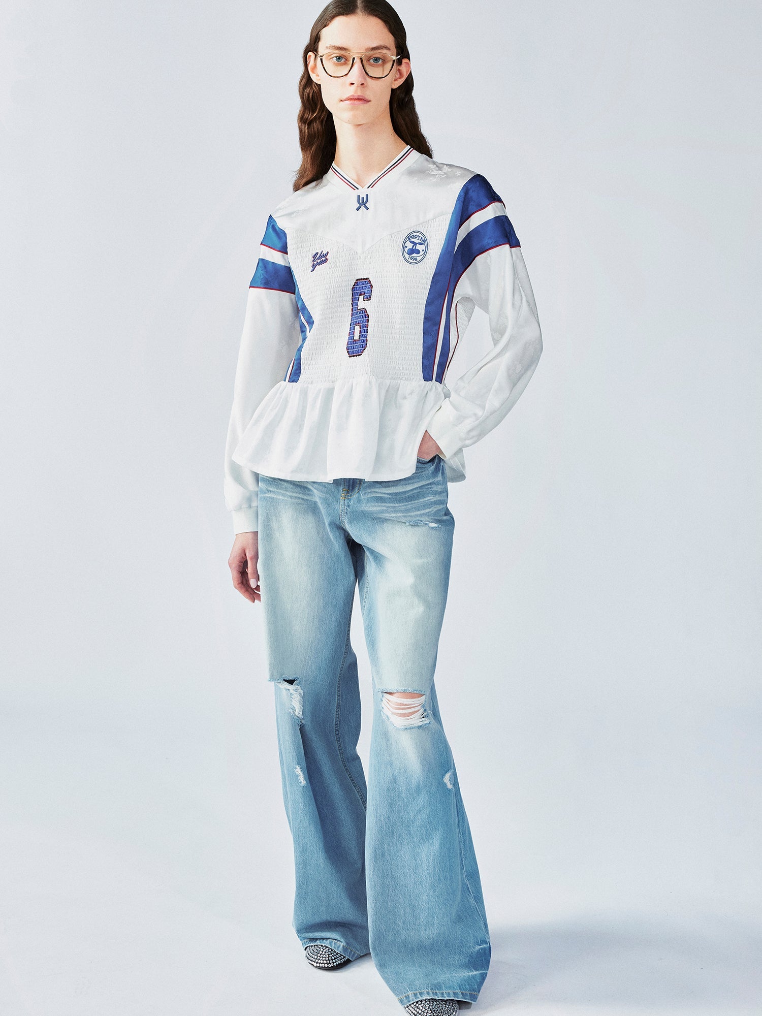 Remake jersey with ruffle hem