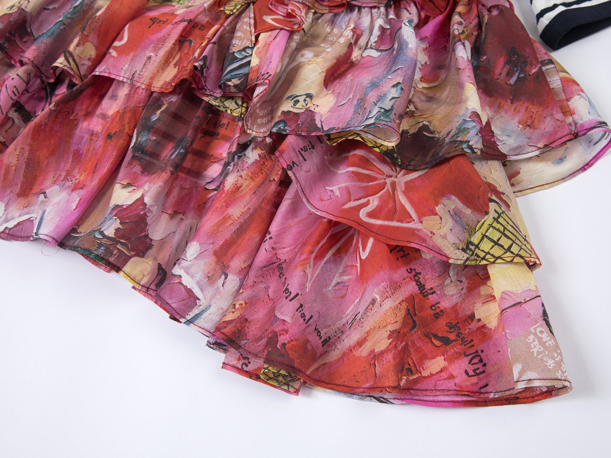 Graffiti ruffle sailor pullover