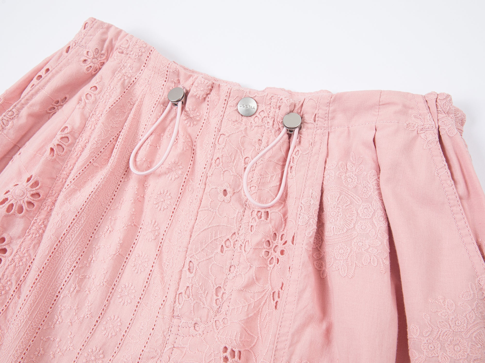 Openwork embroidery utility pants