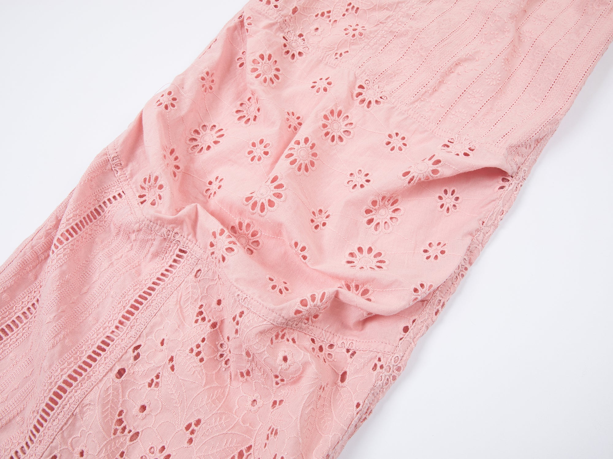 Openwork embroidery utility pants