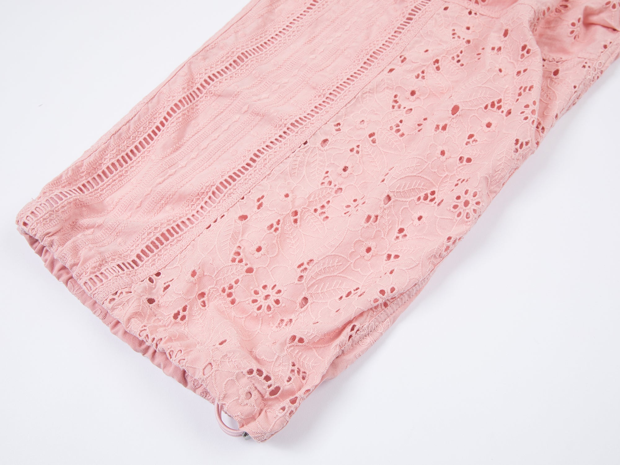 Openwork embroidery utility pants