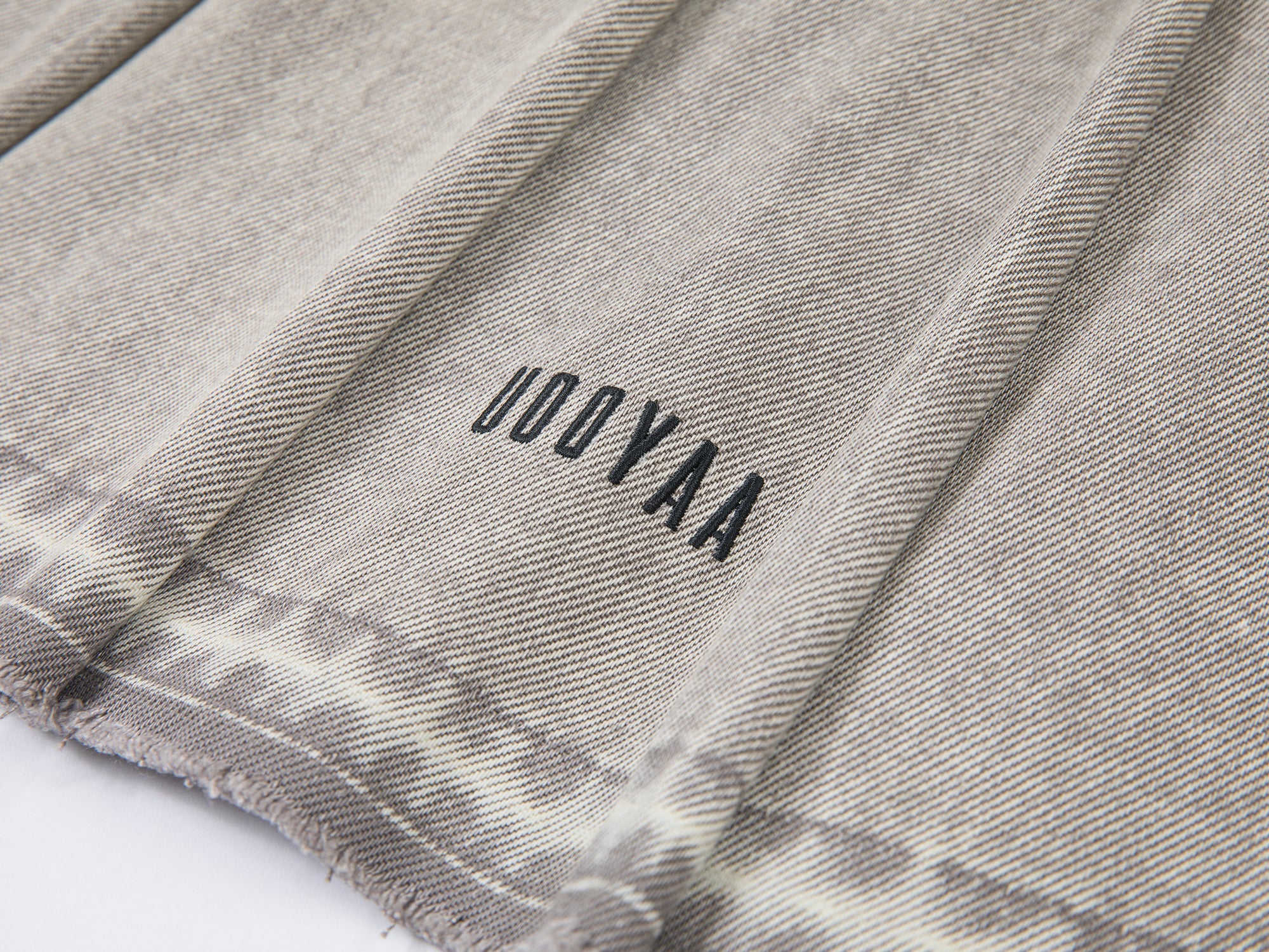 Pleated denim short skirt