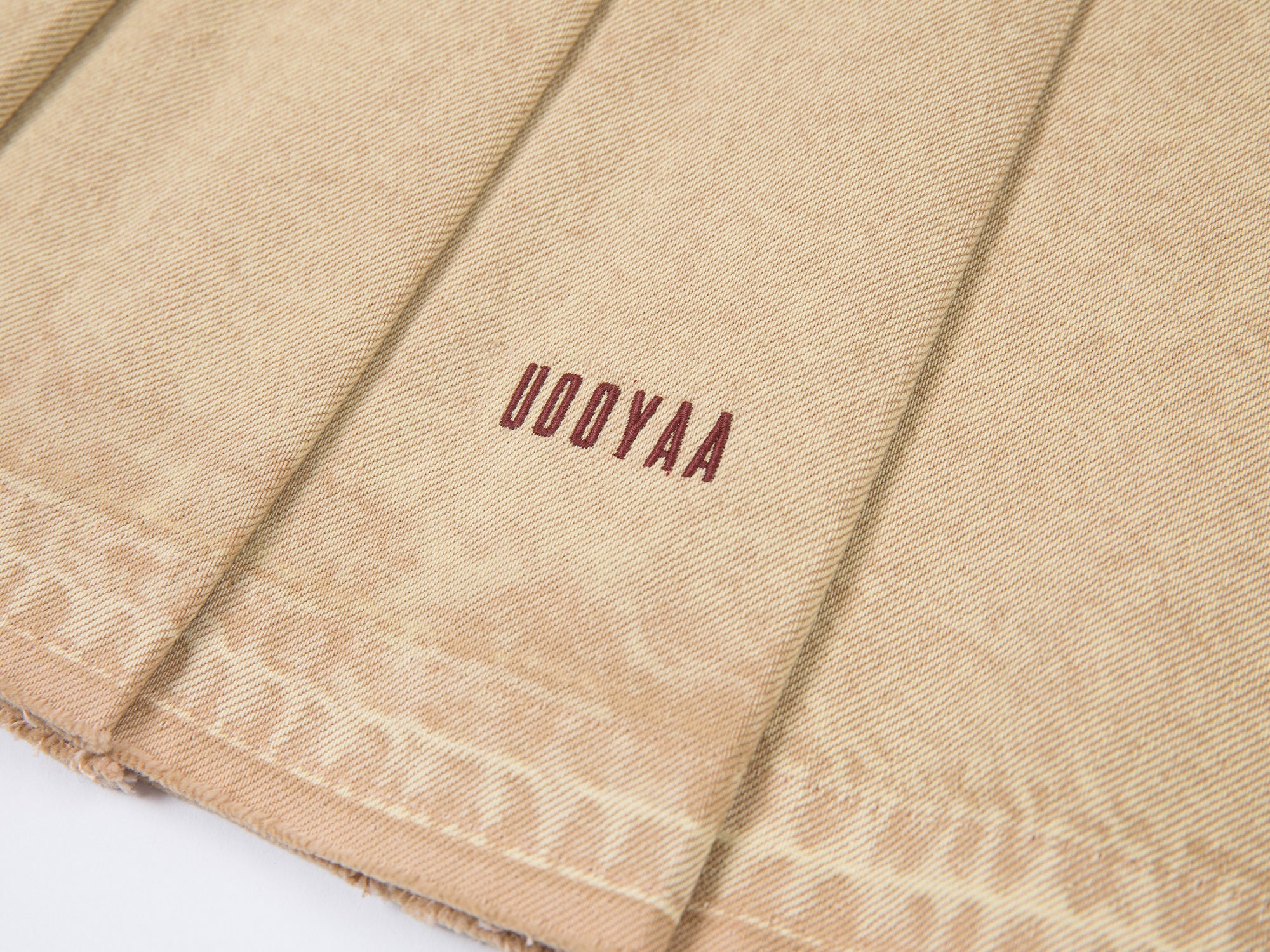 Pleated denim short skirt