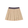 Pleated denim short skirt