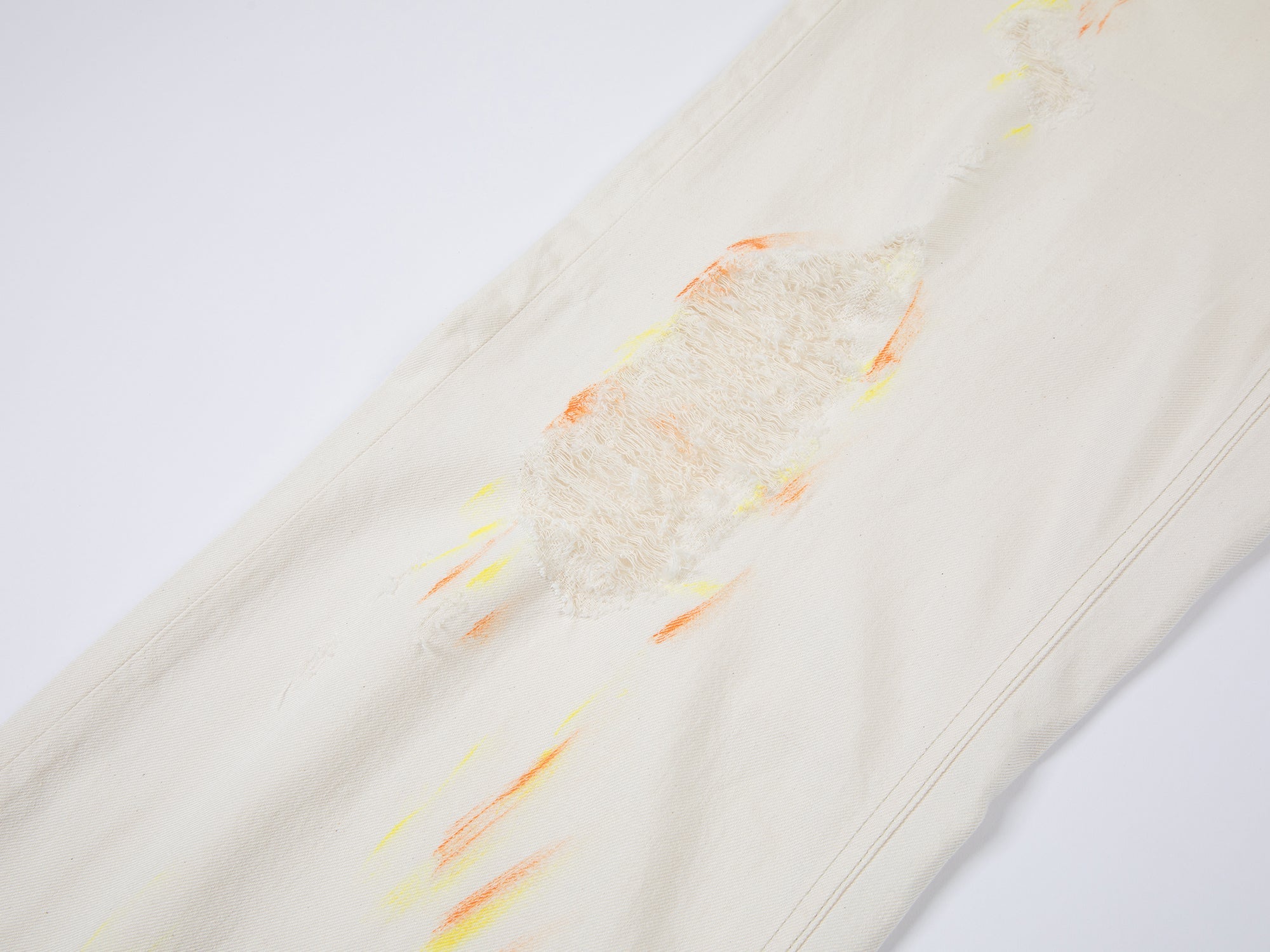 Mid-low rise faded straight jeans