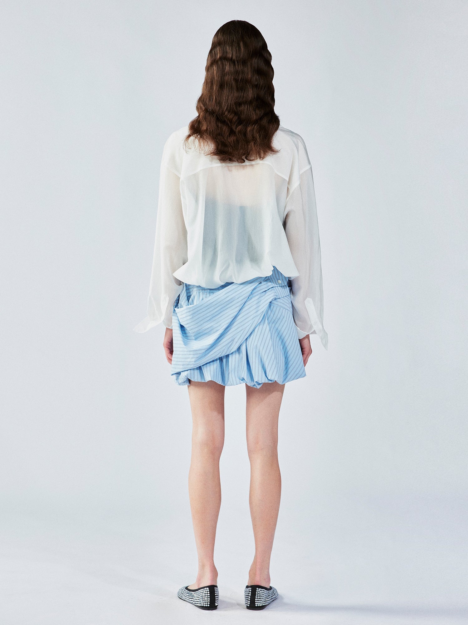 A mini skirt inspired by men's shirts