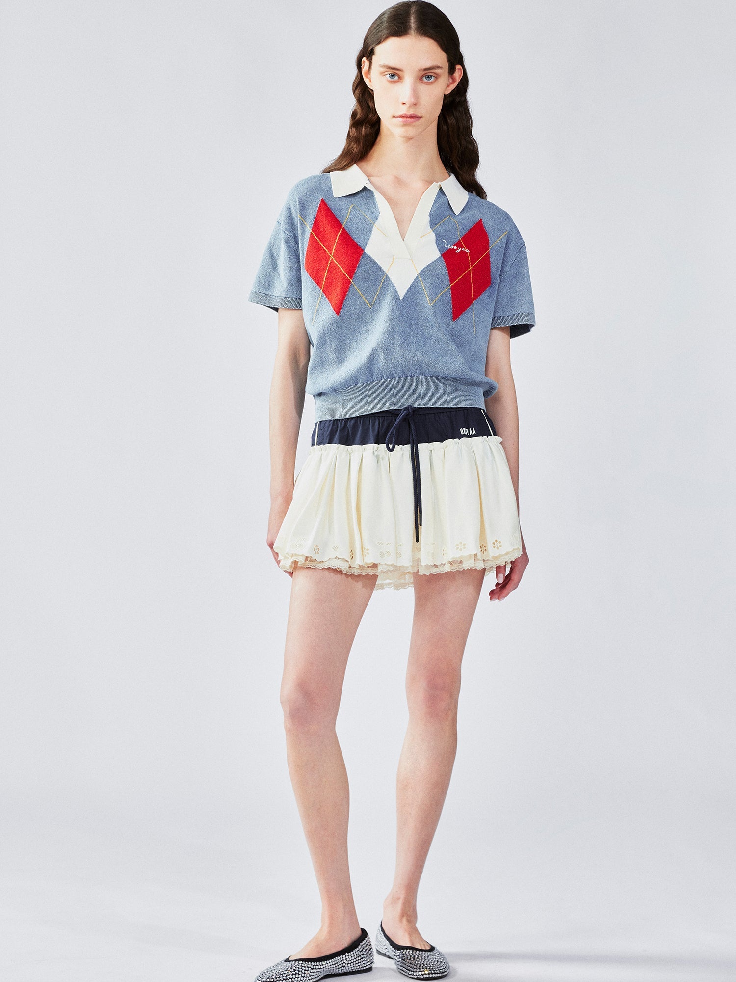 Patchwork shorts skirt