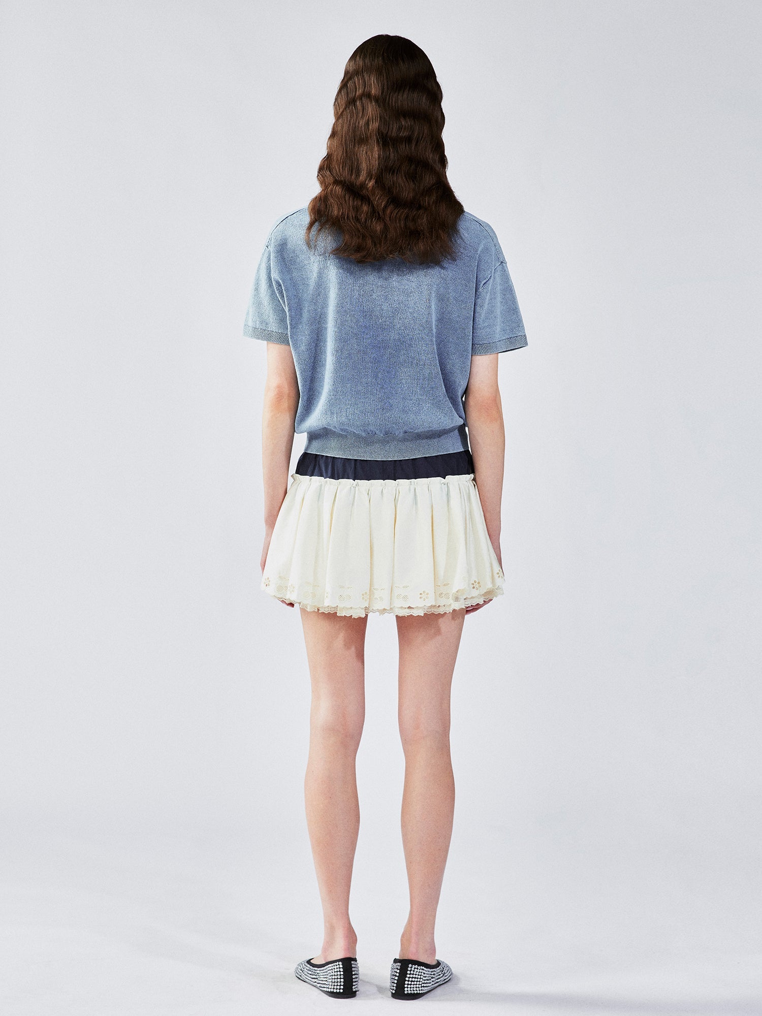 Patchwork shorts skirt