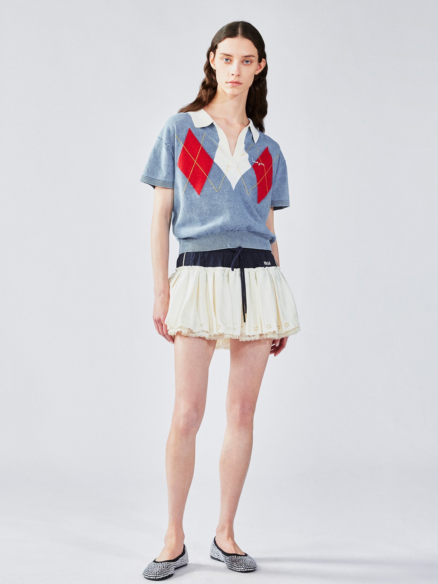 Patchwork shorts skirt