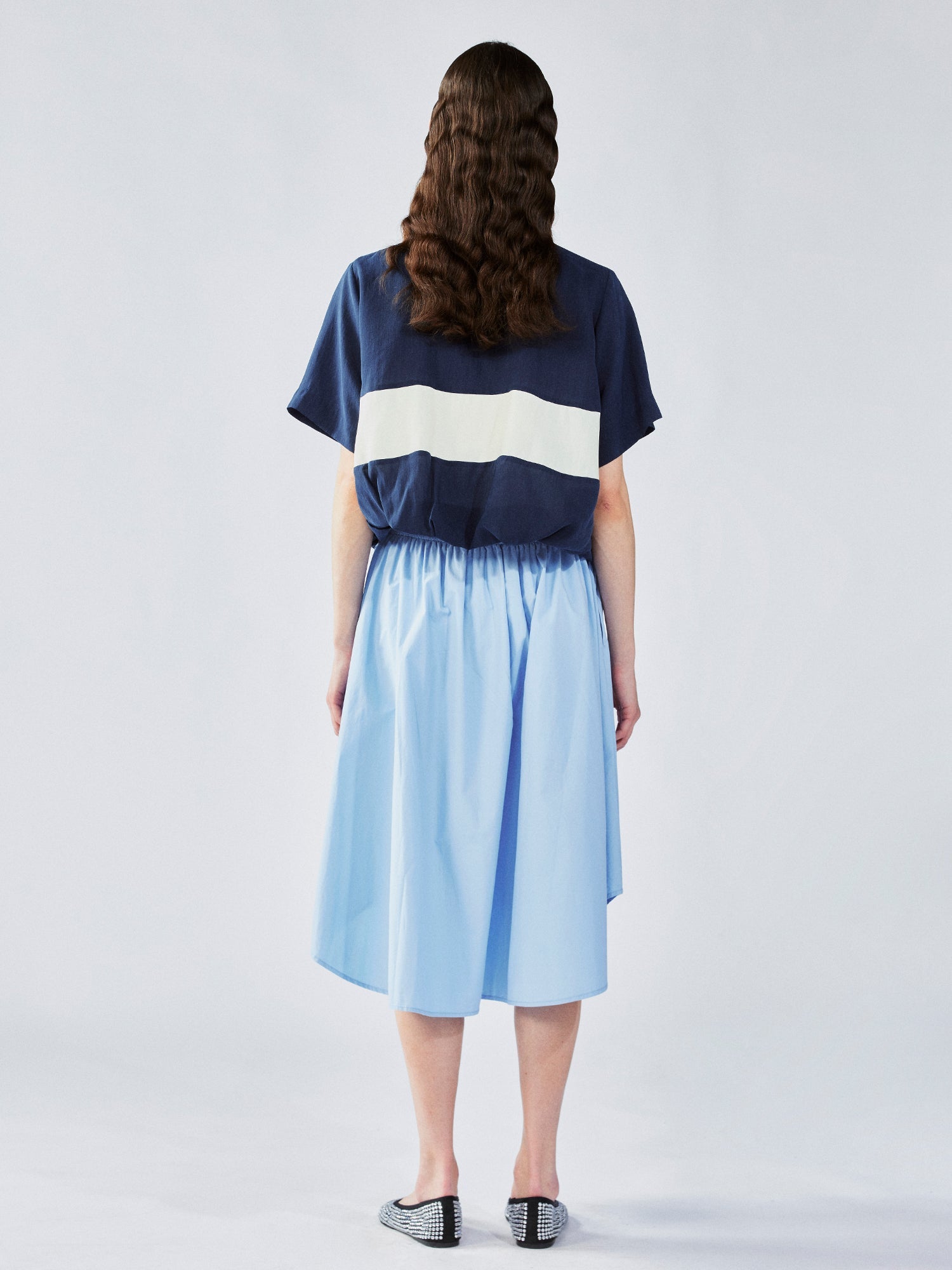 Shirt-style midi skirt