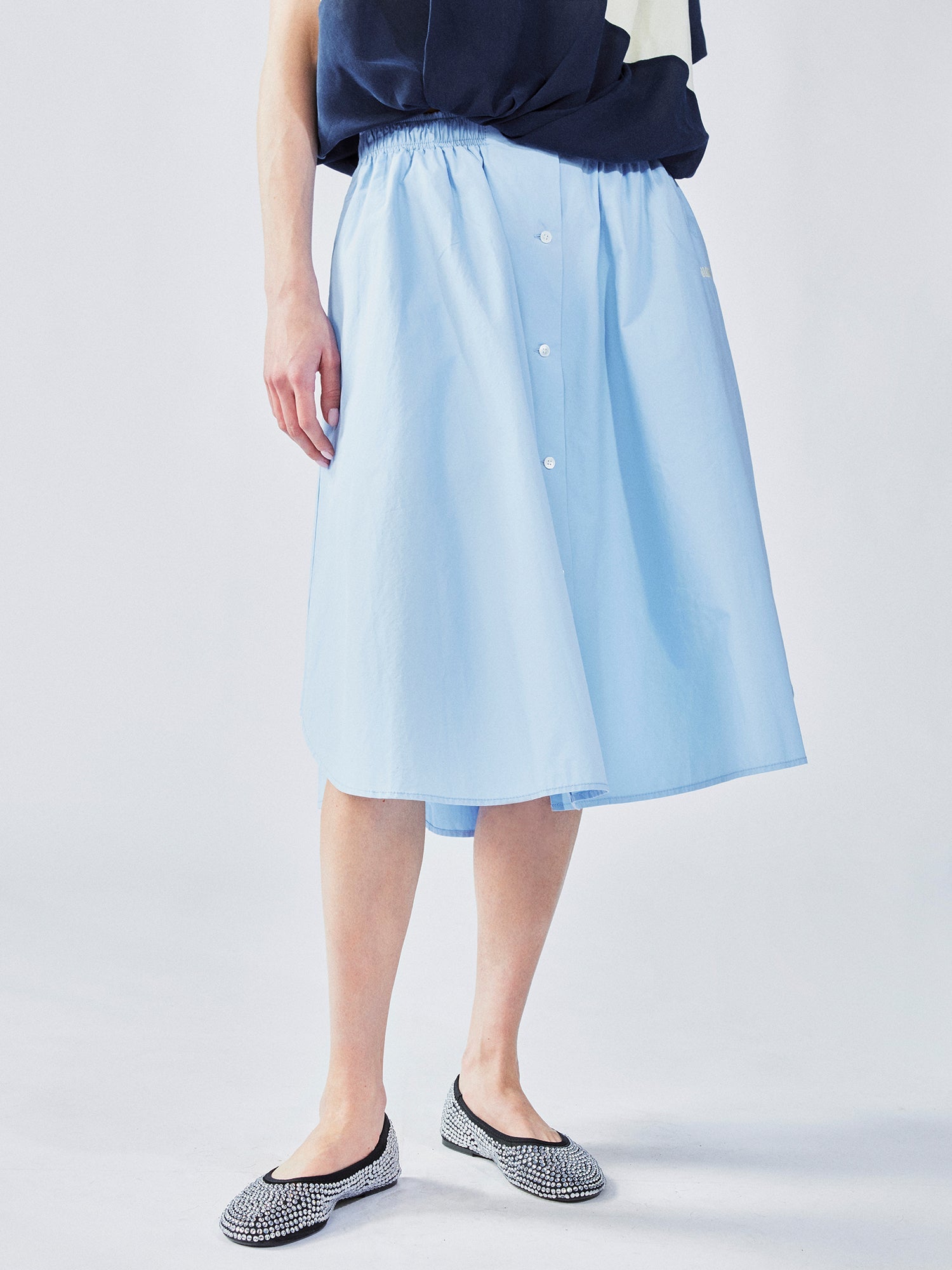 Shirt-style midi skirt
