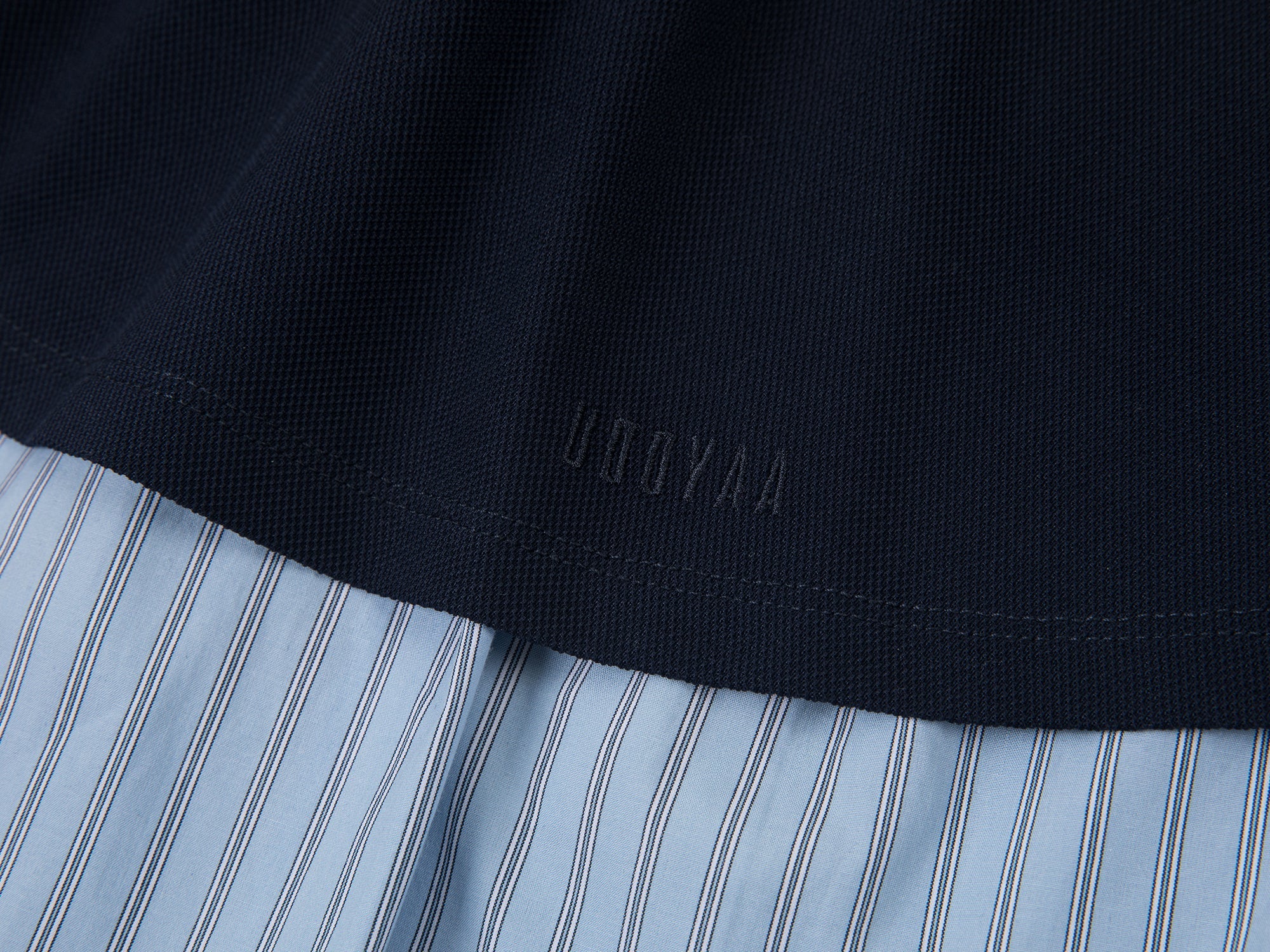 Faux-layered polo shirt mini skirt