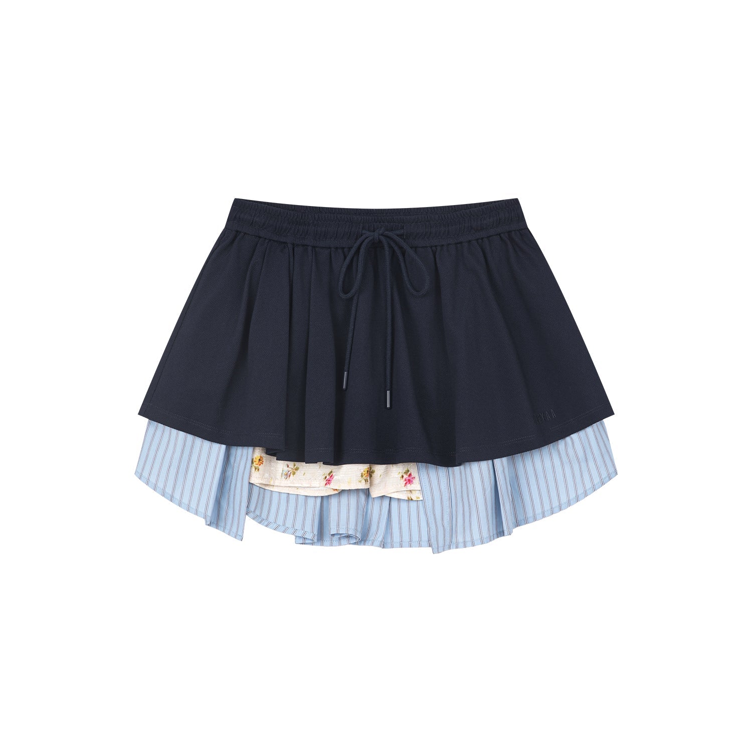 Faux-layered polo shirt mini skirt