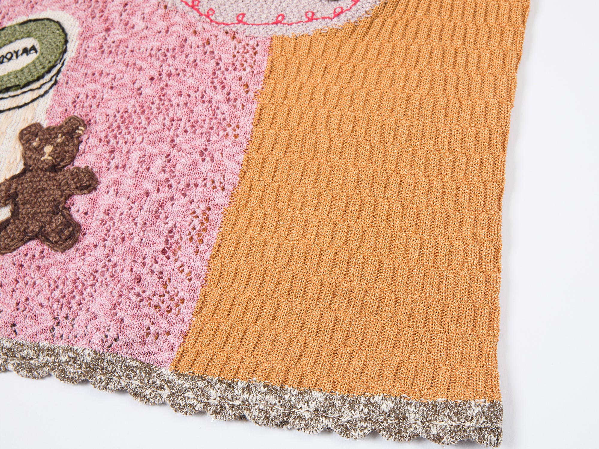 Love & food handmade granny-knit style t-shirt