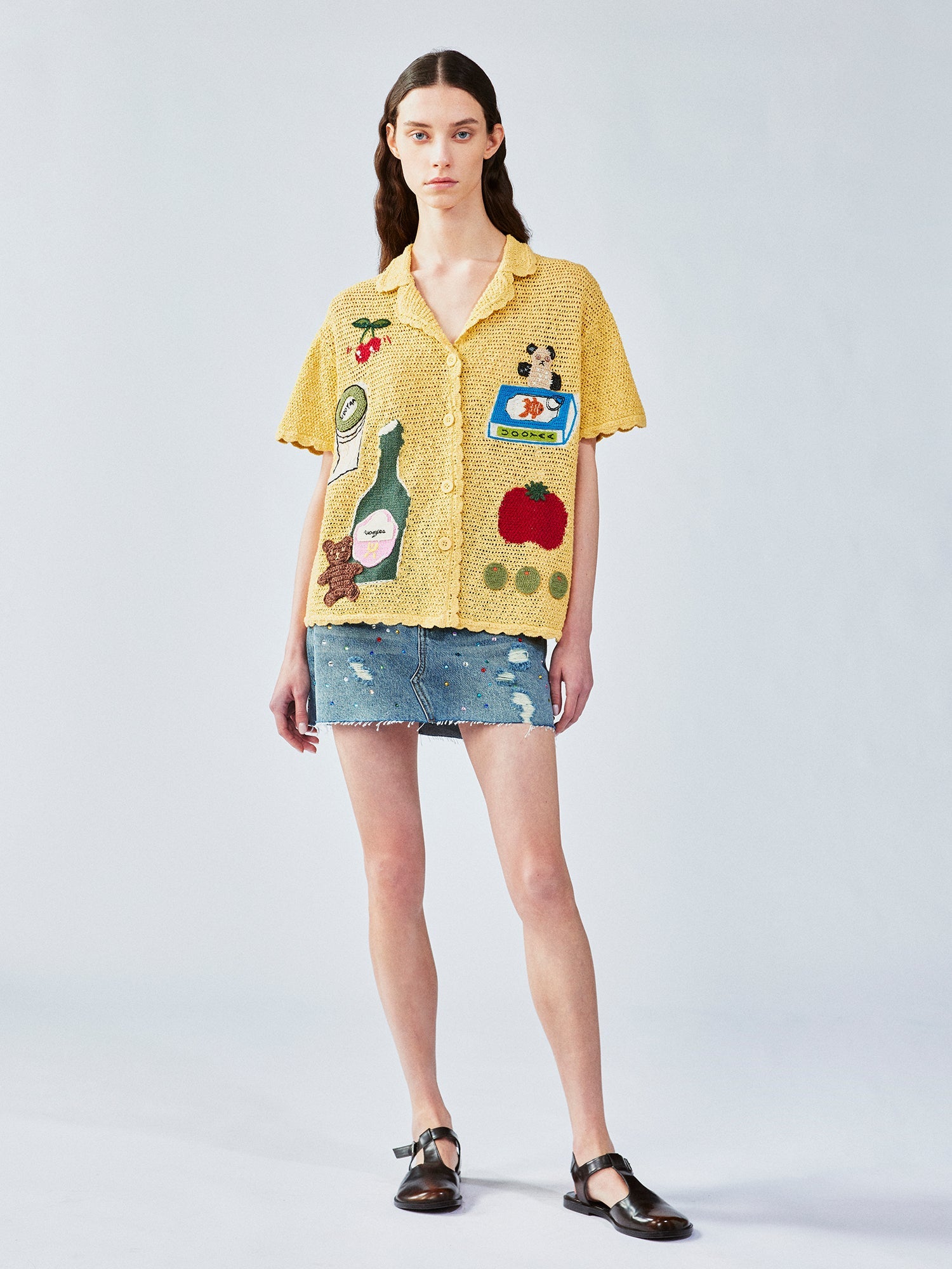 Love & food handmade granny knit-style cardigan