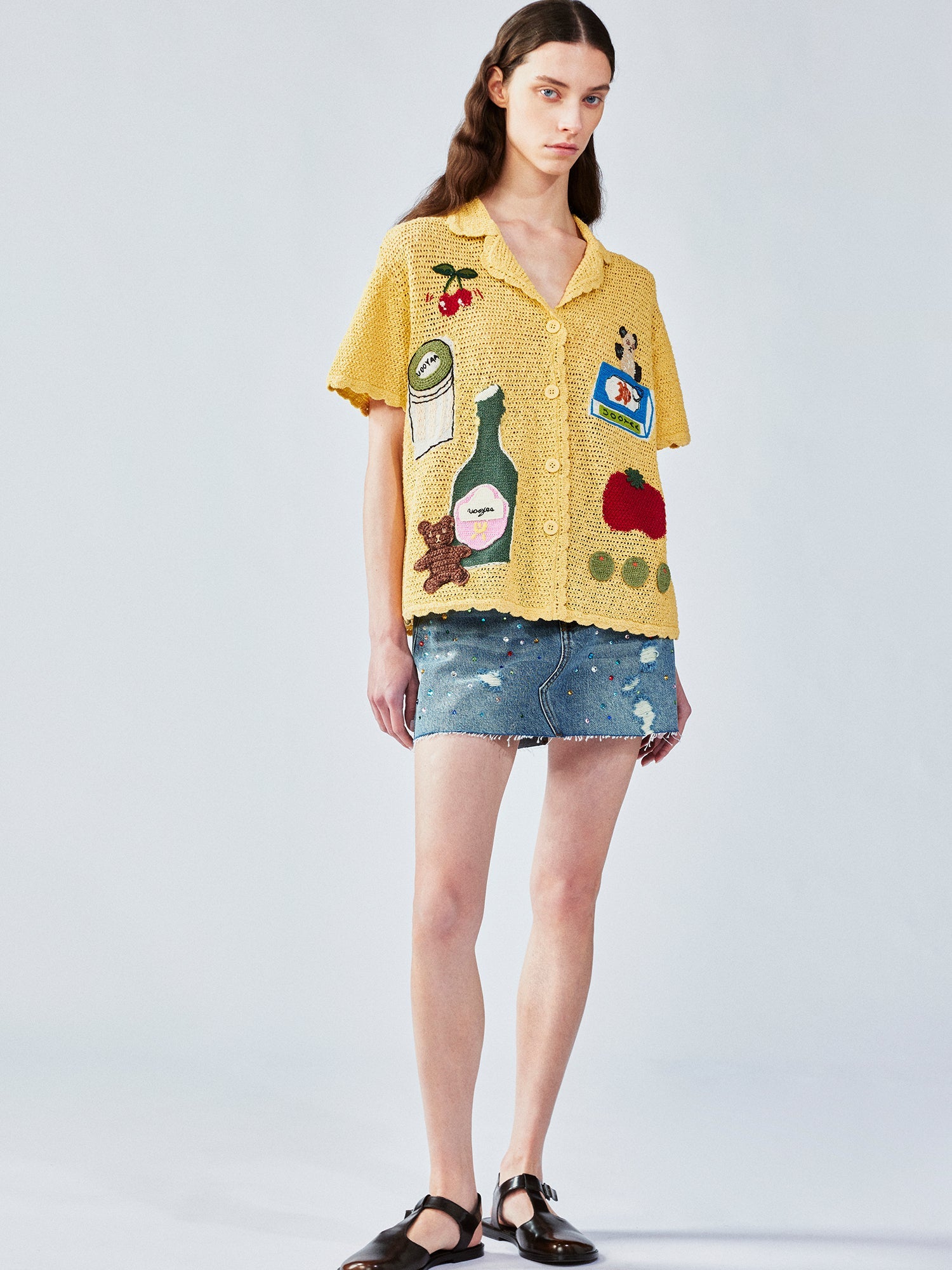 Love & food handmade granny knit-style cardigan