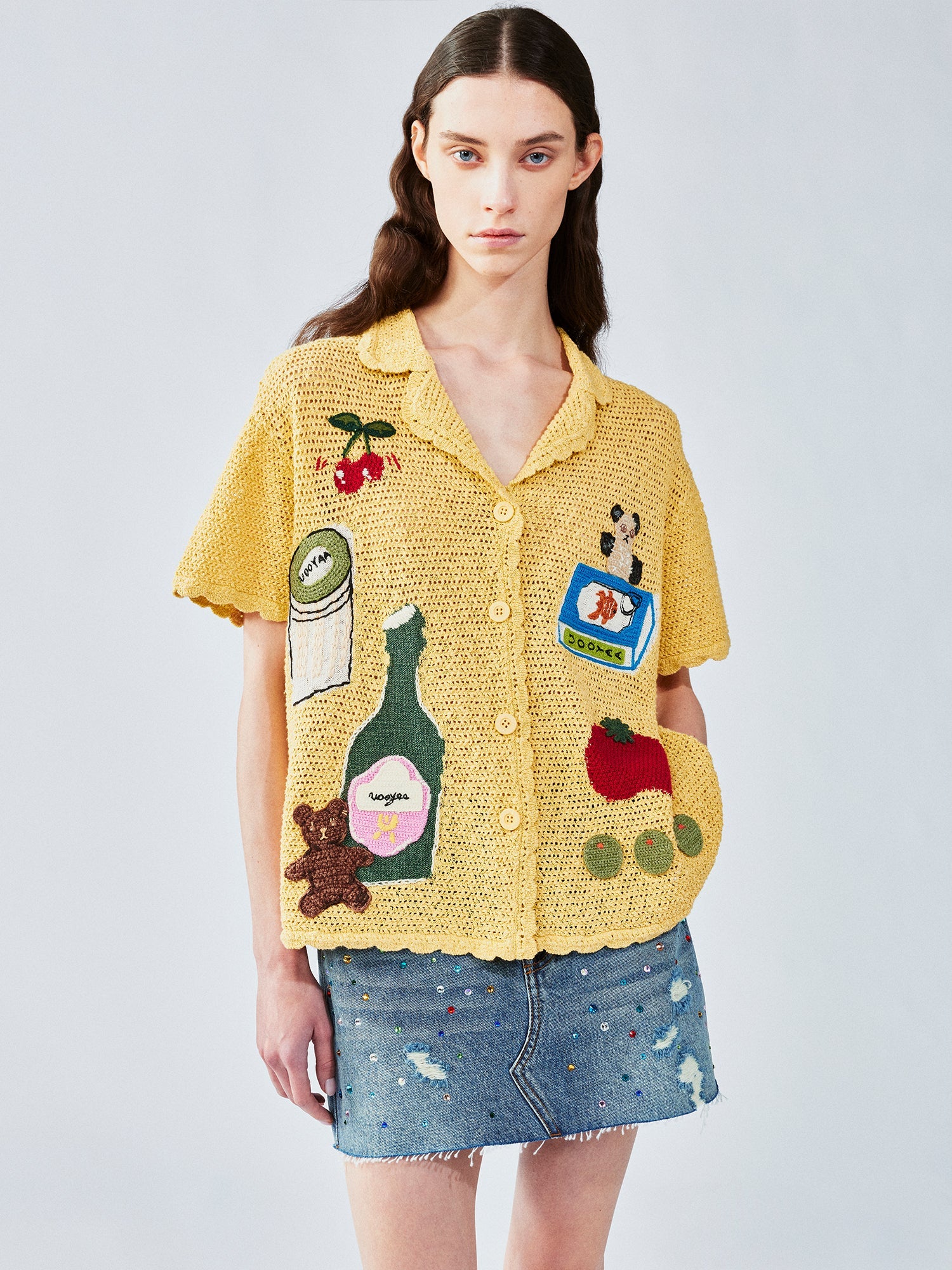 Love & food handmade granny knit-style cardigan