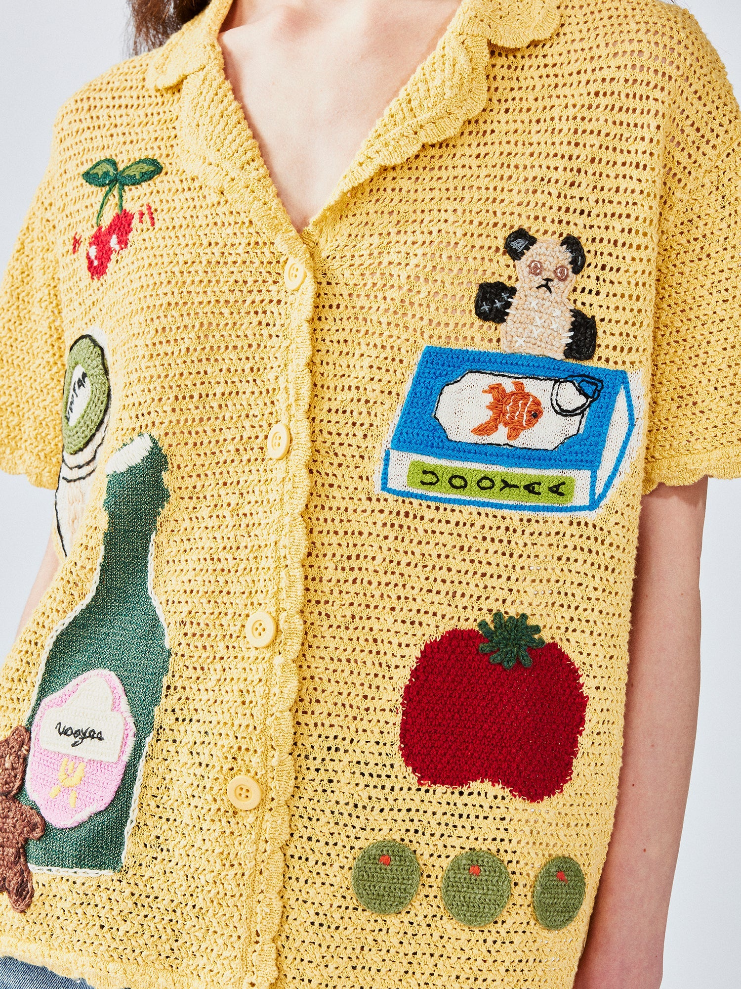 Love & food handmade granny knit-style cardigan