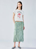 ボウ＆フォーク アップリケ Tシャツ