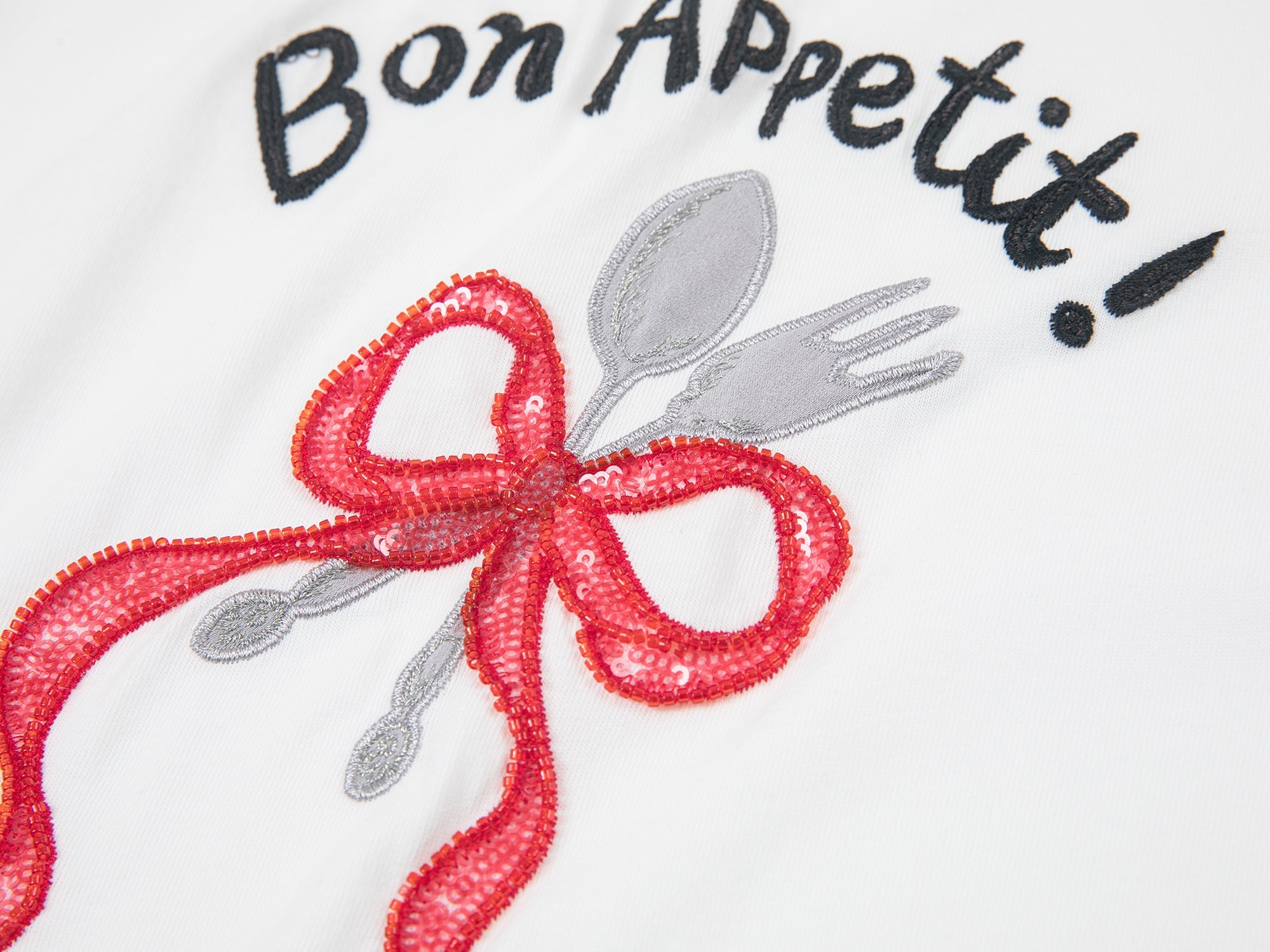 Bow & Fork appliqué T-Shirt