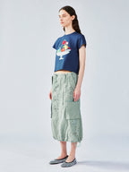 フードプラッターアップリケTシャツ