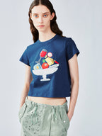 フードプラッターアップリケTシャツ