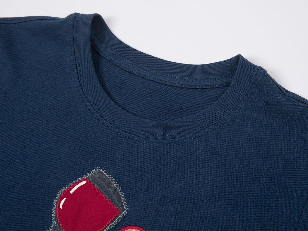 フードプラッターアップリケTシャツ