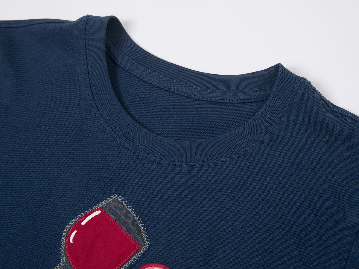 フードプラッターアップリケTシャツ