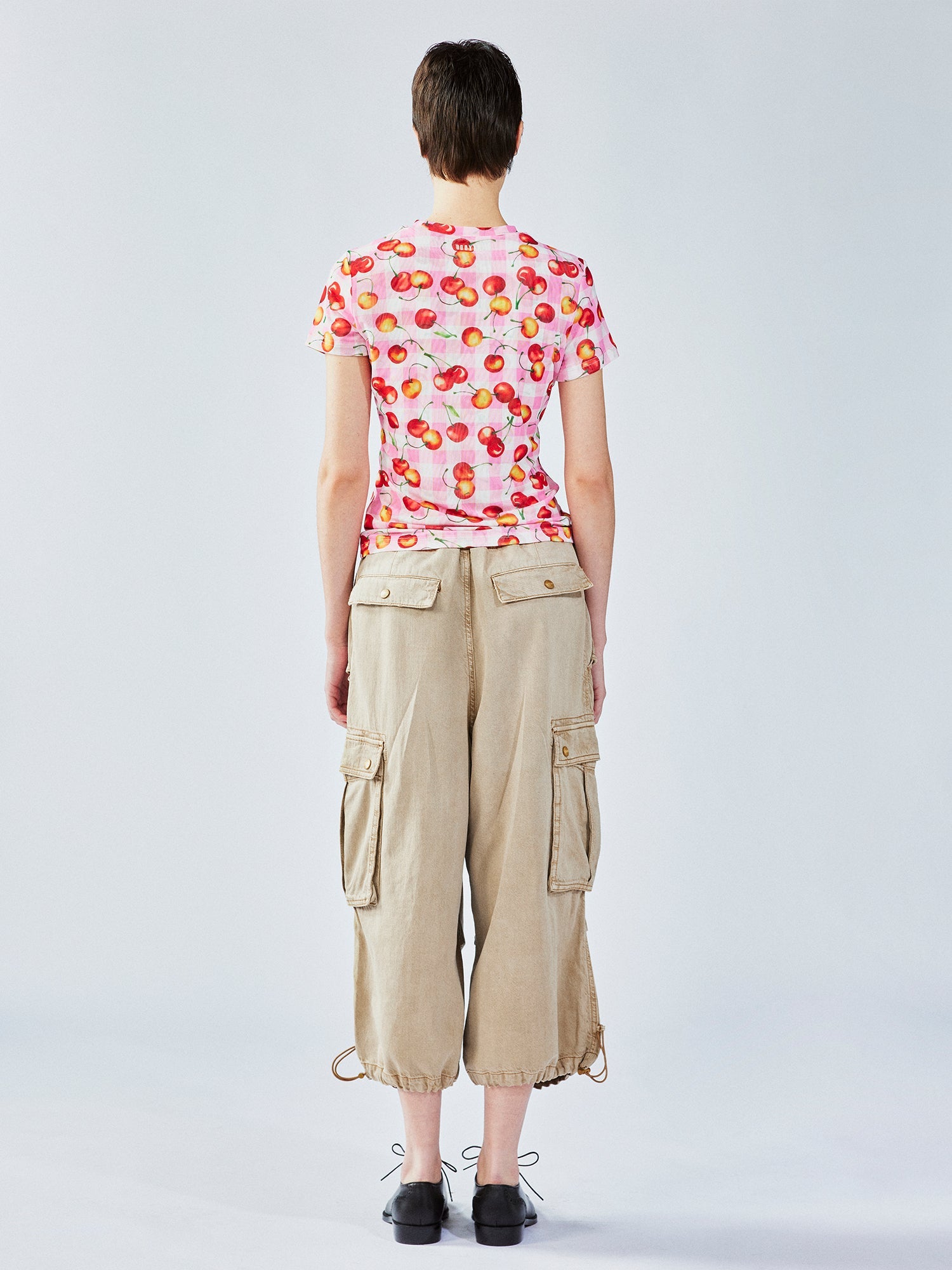 Cherry mesh print t-shirt