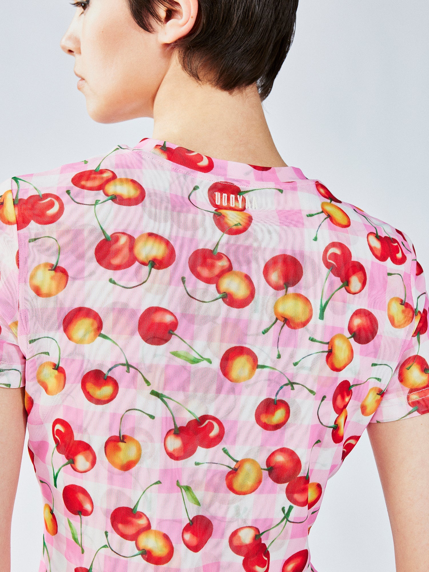 Cherry mesh print t-shirt