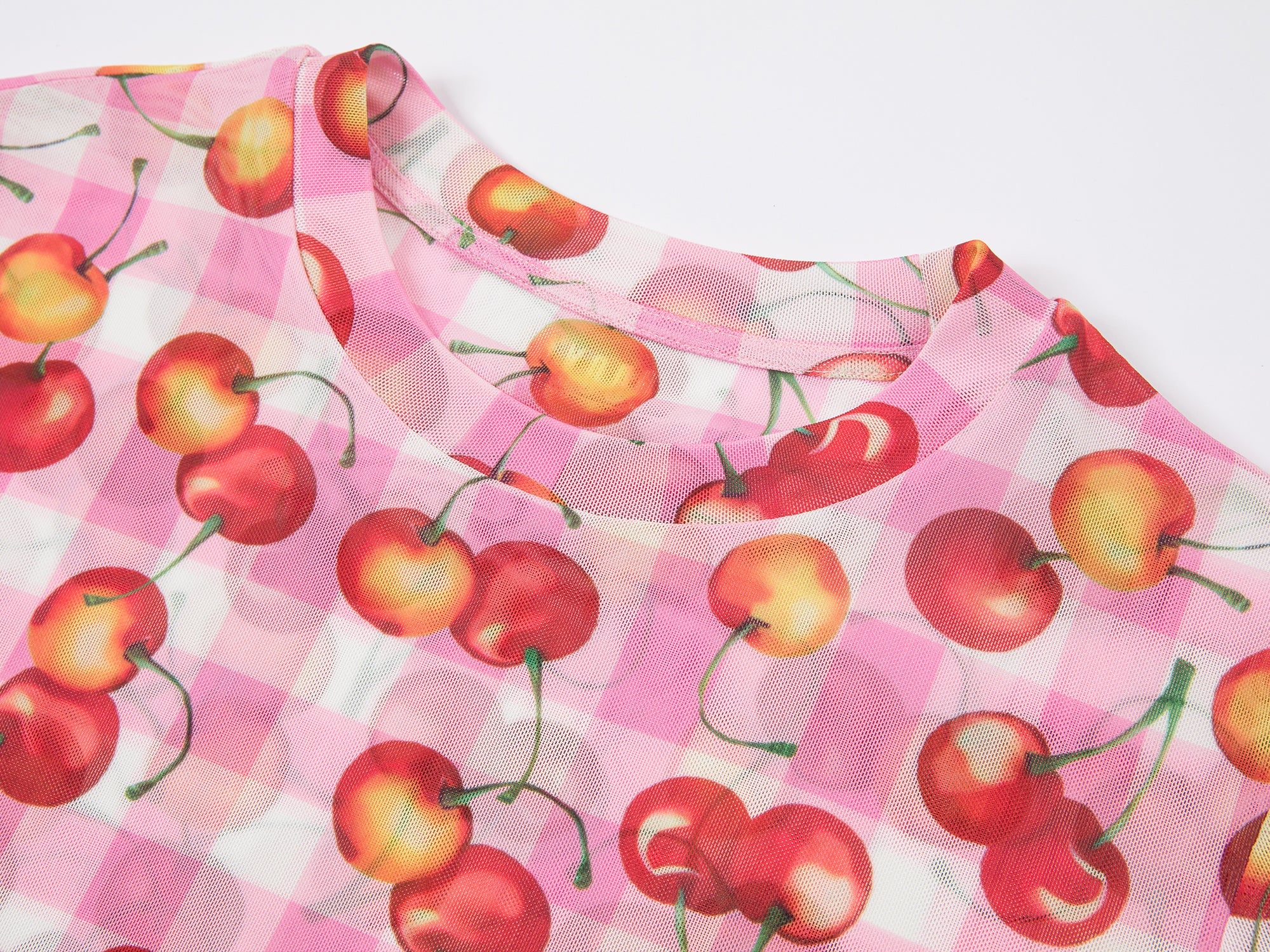 Cherry mesh print t-shirt