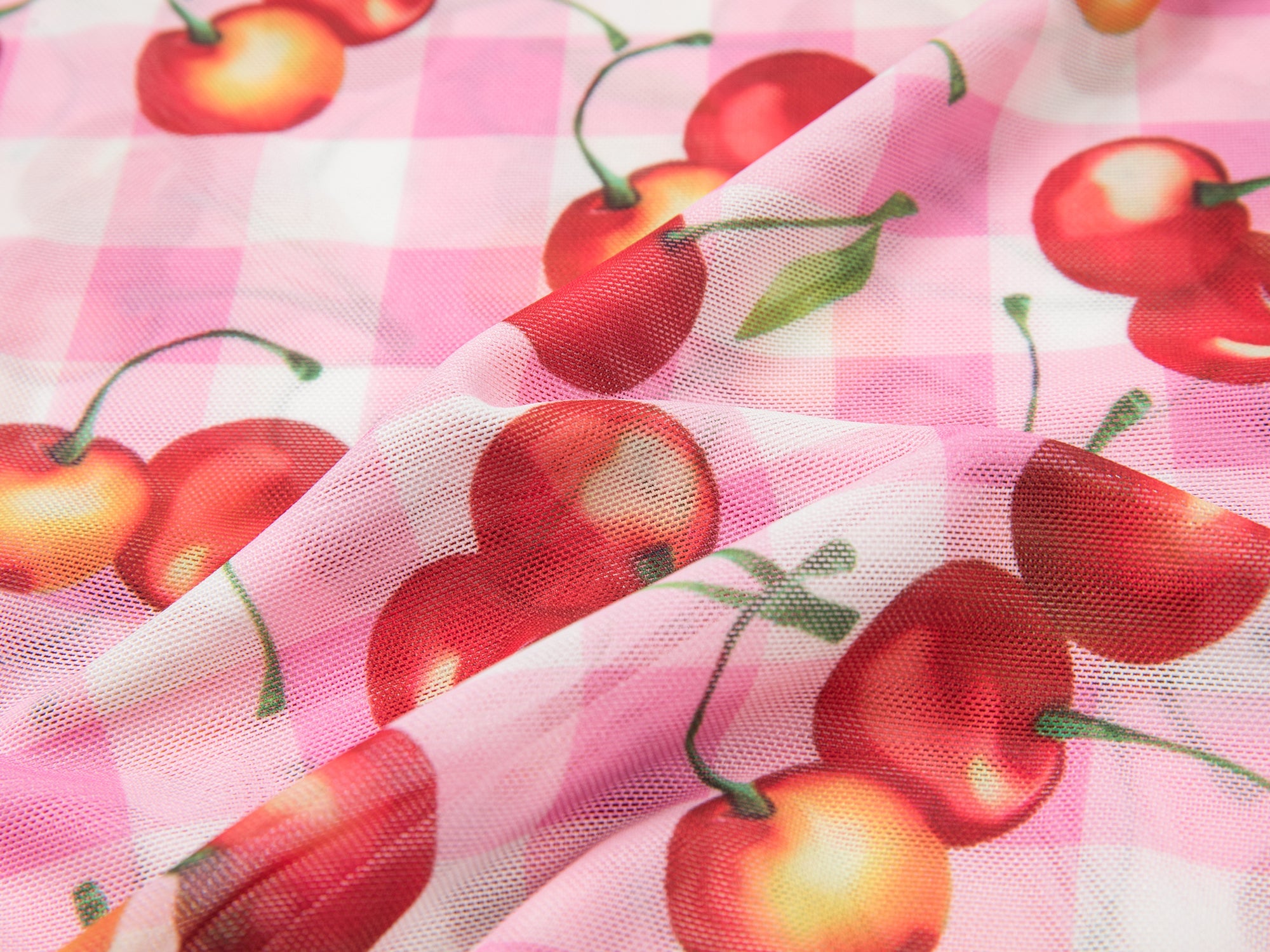 Cherry mesh print t-shirt