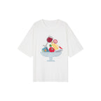 フードプラッターアップリケTシャツ